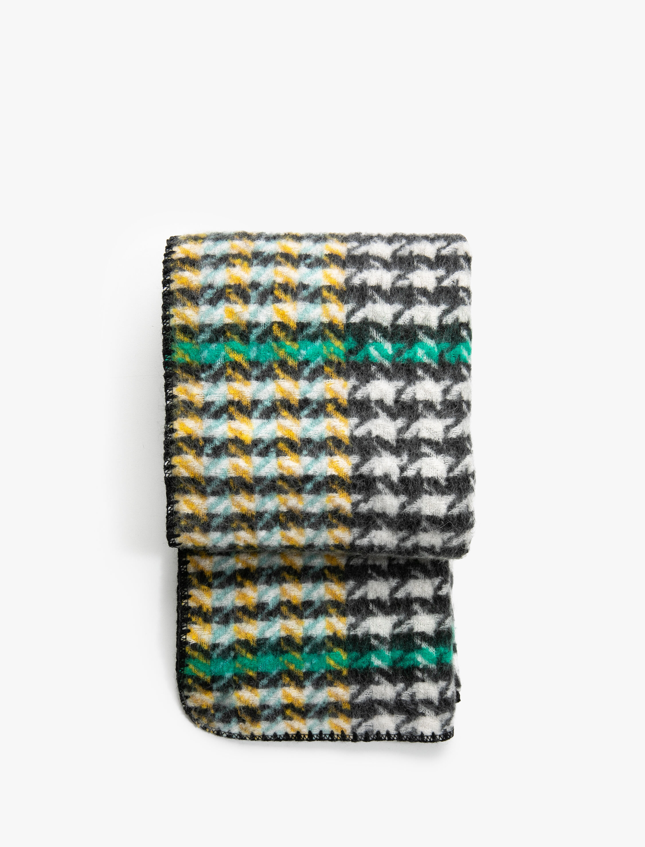  Kadın Atkı Kazayağı Desenli Çok Renkli Yumuşak Dokulu