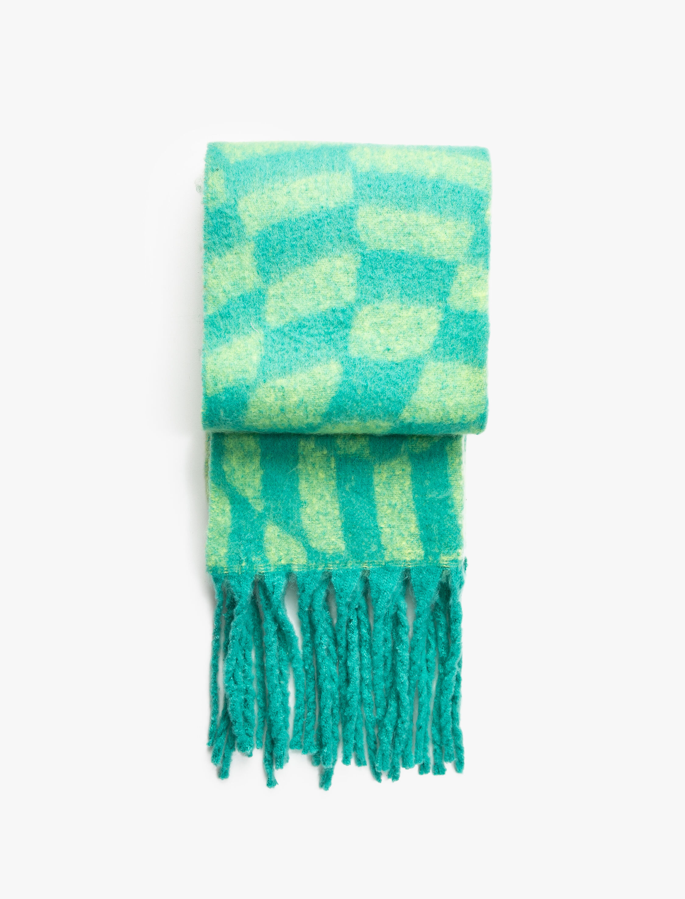  Kadın Atkı Uzun Püsküllü Desenli Yumuşak Dokulu