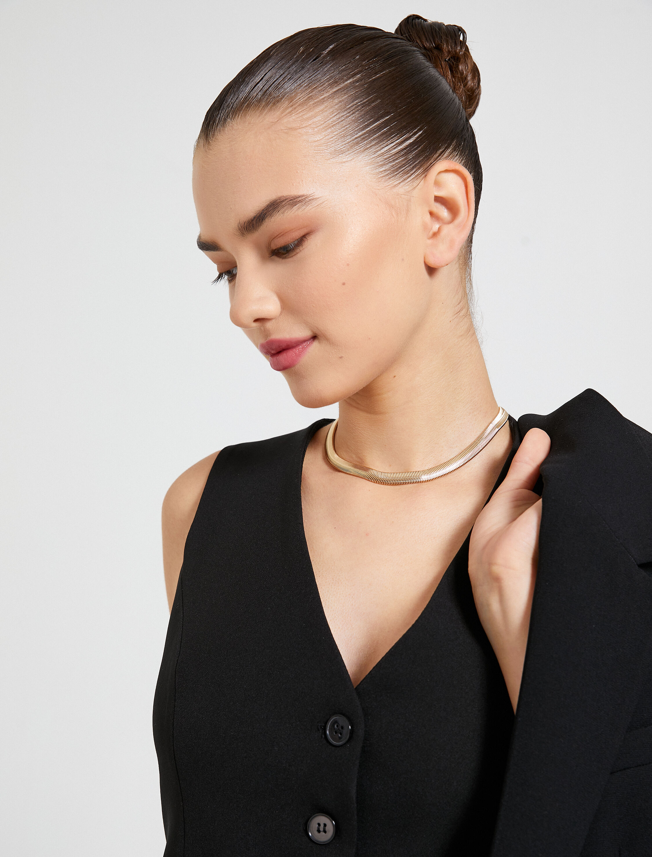  Kadın Yassı İtalyan Zincir Kolye