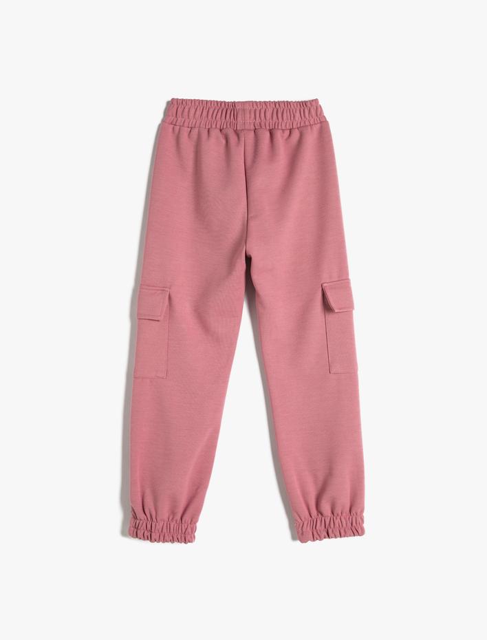 Kız Çocuk Basic Kargo Jogger Eşofman Altı Cepli Beli Lastikli
