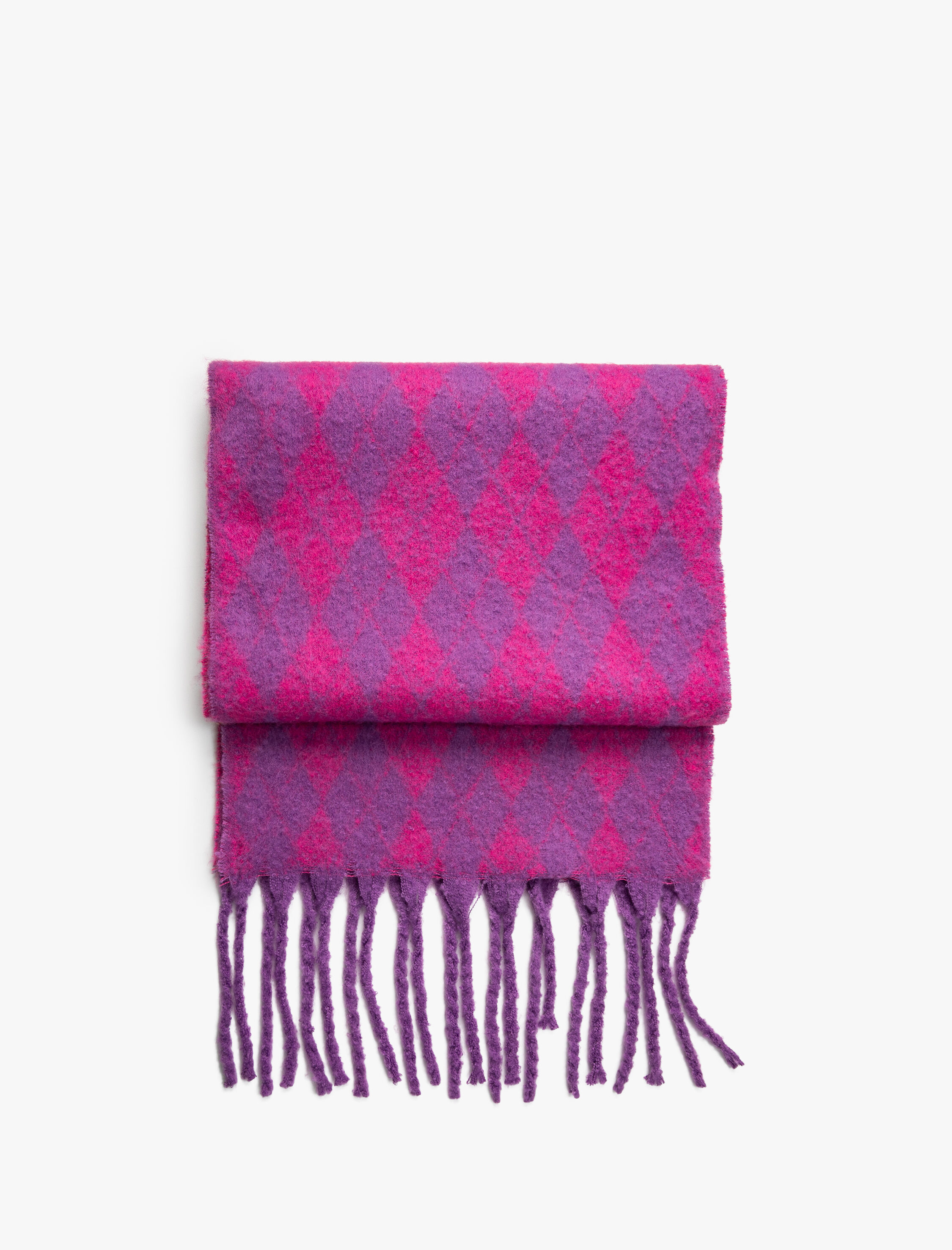  Kadın Atkı Baklava Desenli Yumuşak Dokulu Püsküllü