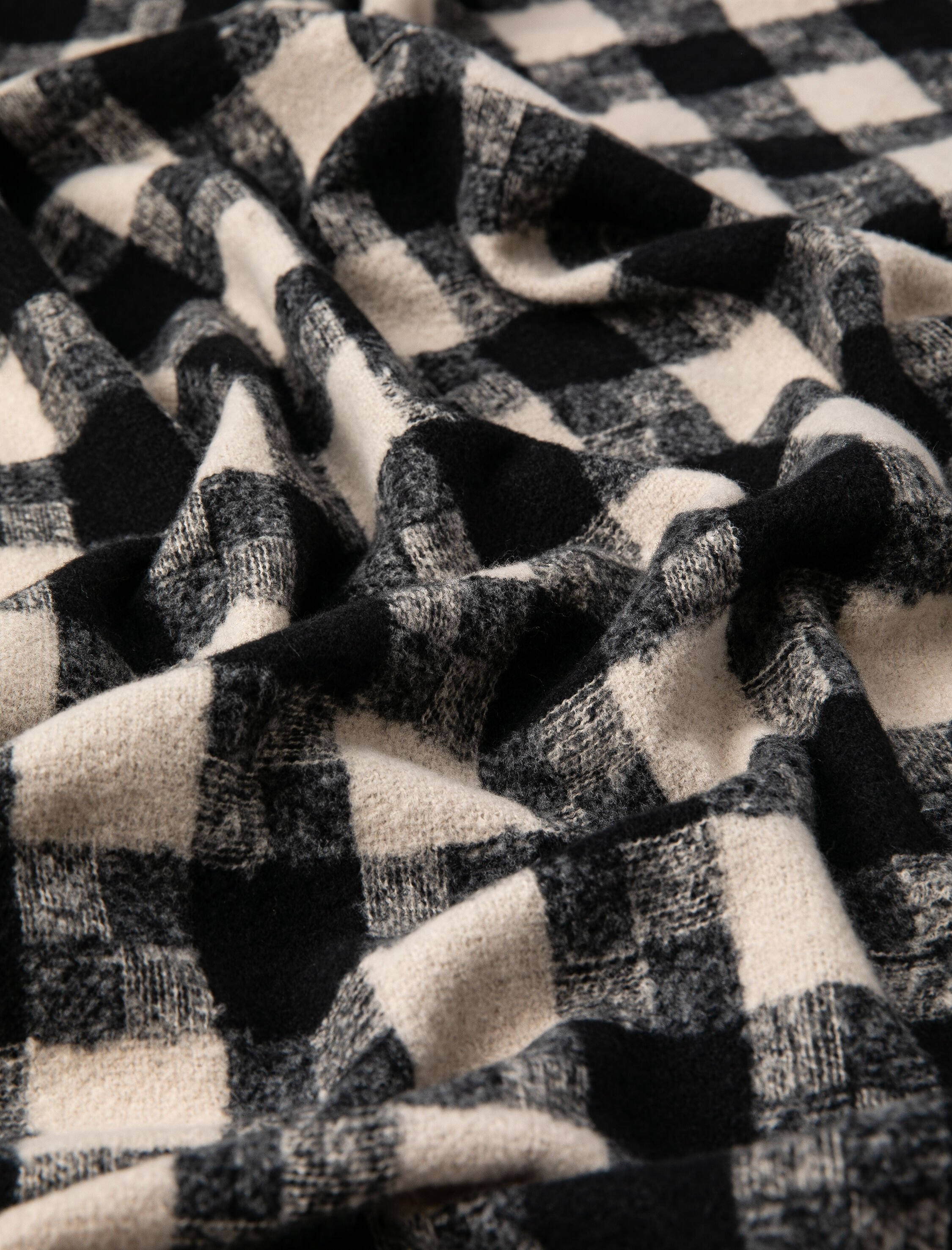  Kadın Atkı Kareli Yumuşak Dokulu Püsküllü