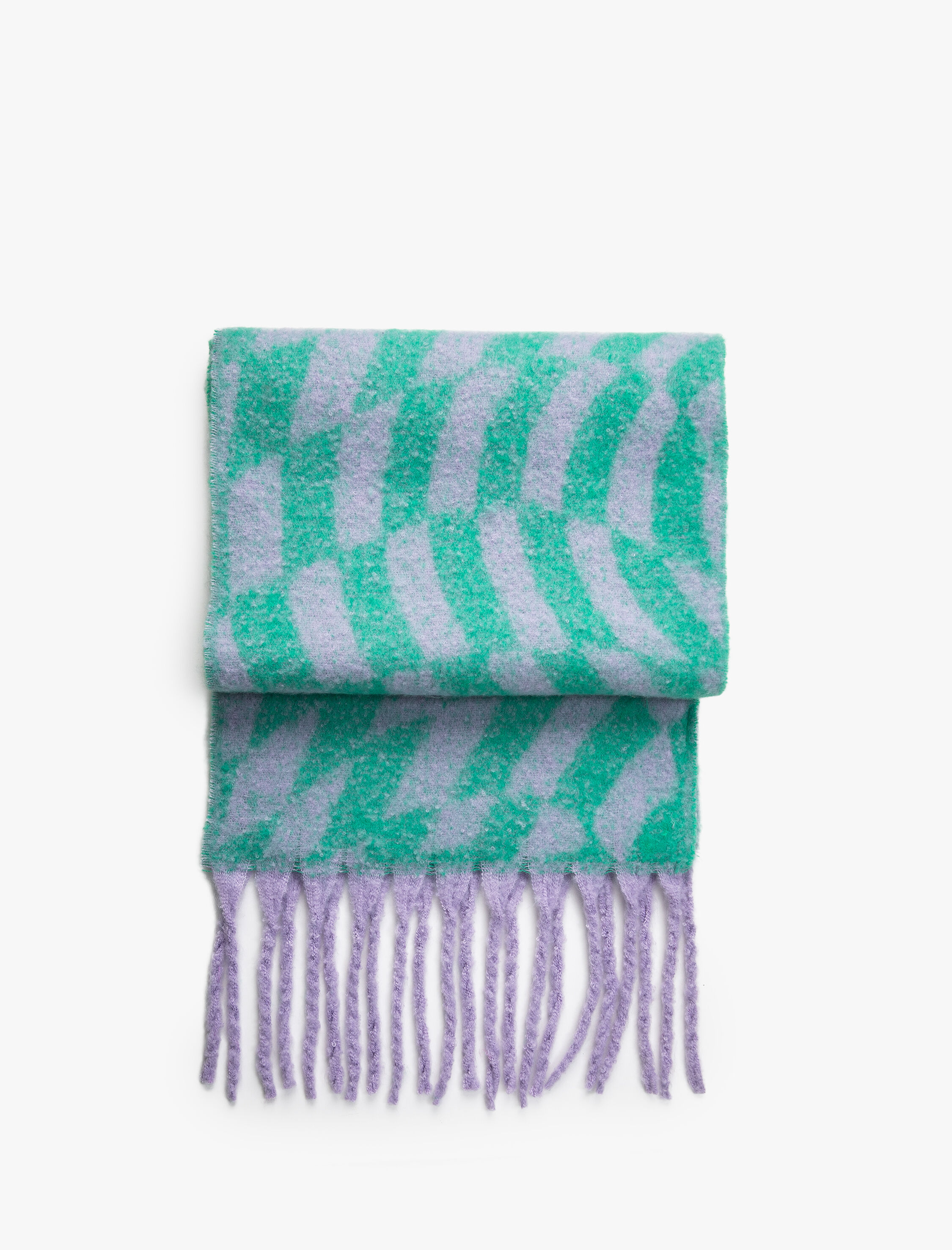  Kadın Atkı Kareli Yumuşak Dokulu Püsküllü