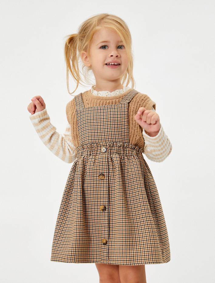 Kız Bebek Tişört Uzun Kollu Bisiklet Yaka Kaşkorse