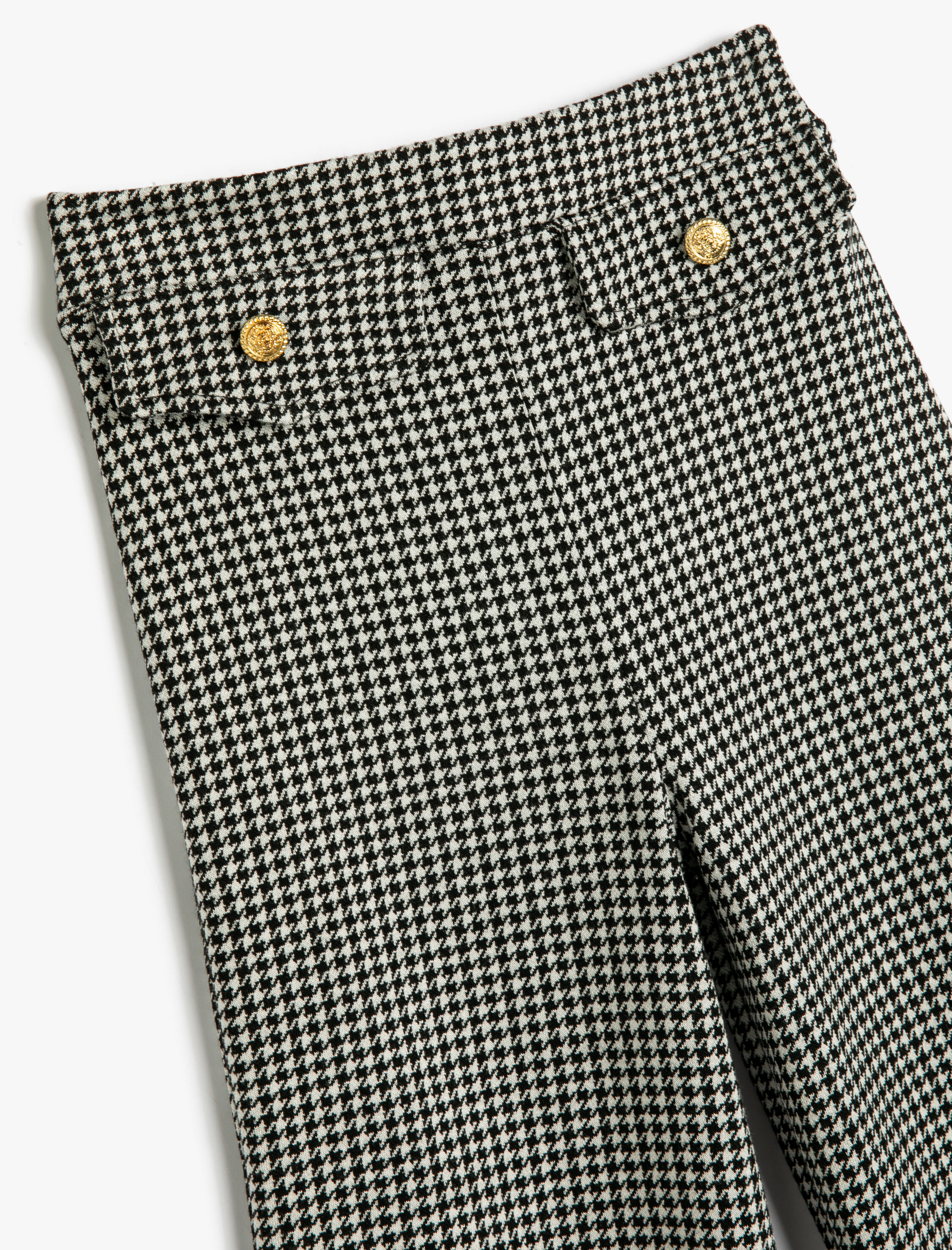  Kız Çocuk Geniş Paça Pantolon Cep Aplikeli Düğme Detaylı