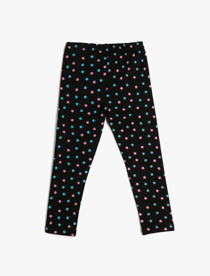Kız Çocuk Tayt Yıldız Baskılı Pamuklu