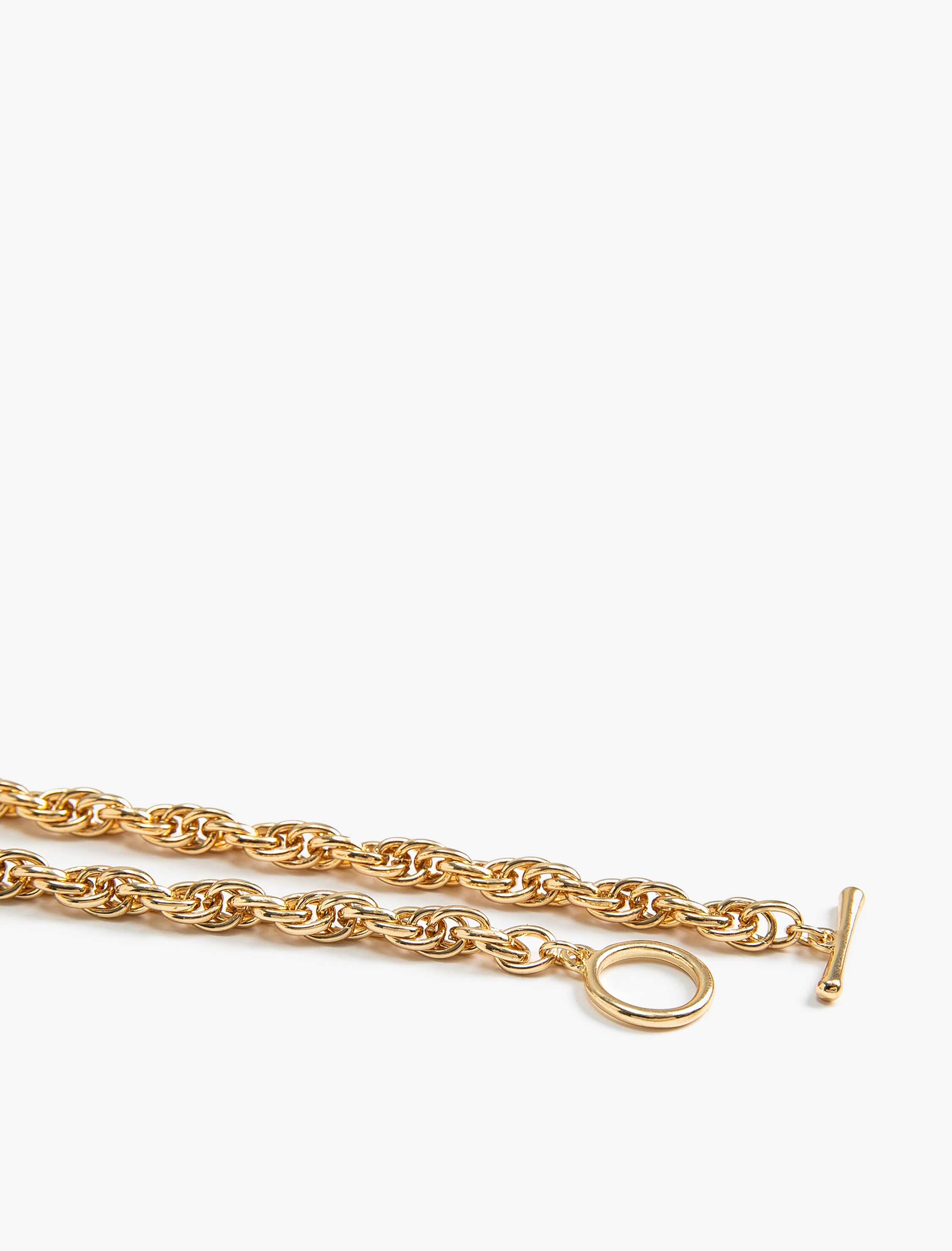  Kadın Kalın Zincir Çelik Kolye Geometrik Figürlü