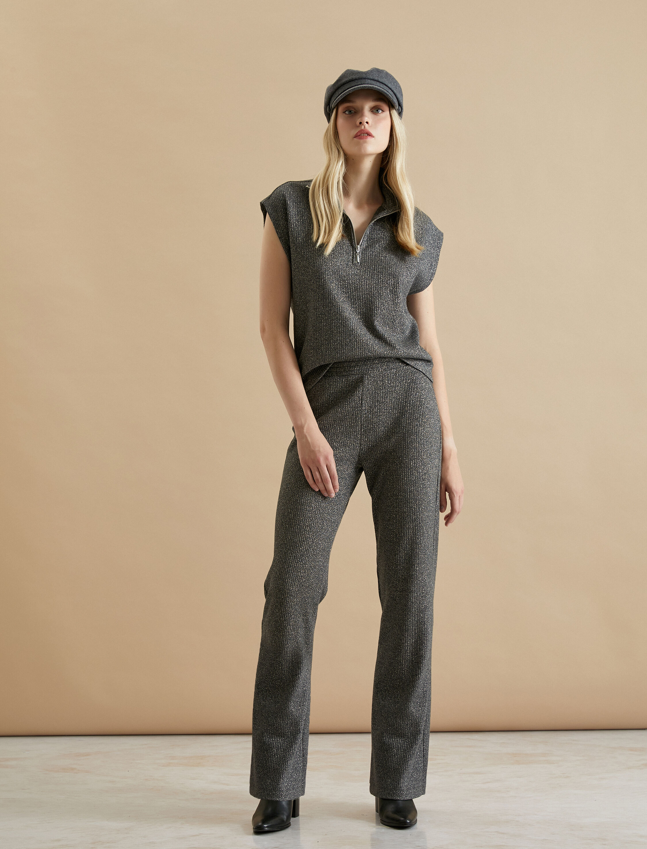   Koton X Şahika Ercümen - Triko Simli İspanyol Paça Pantolon