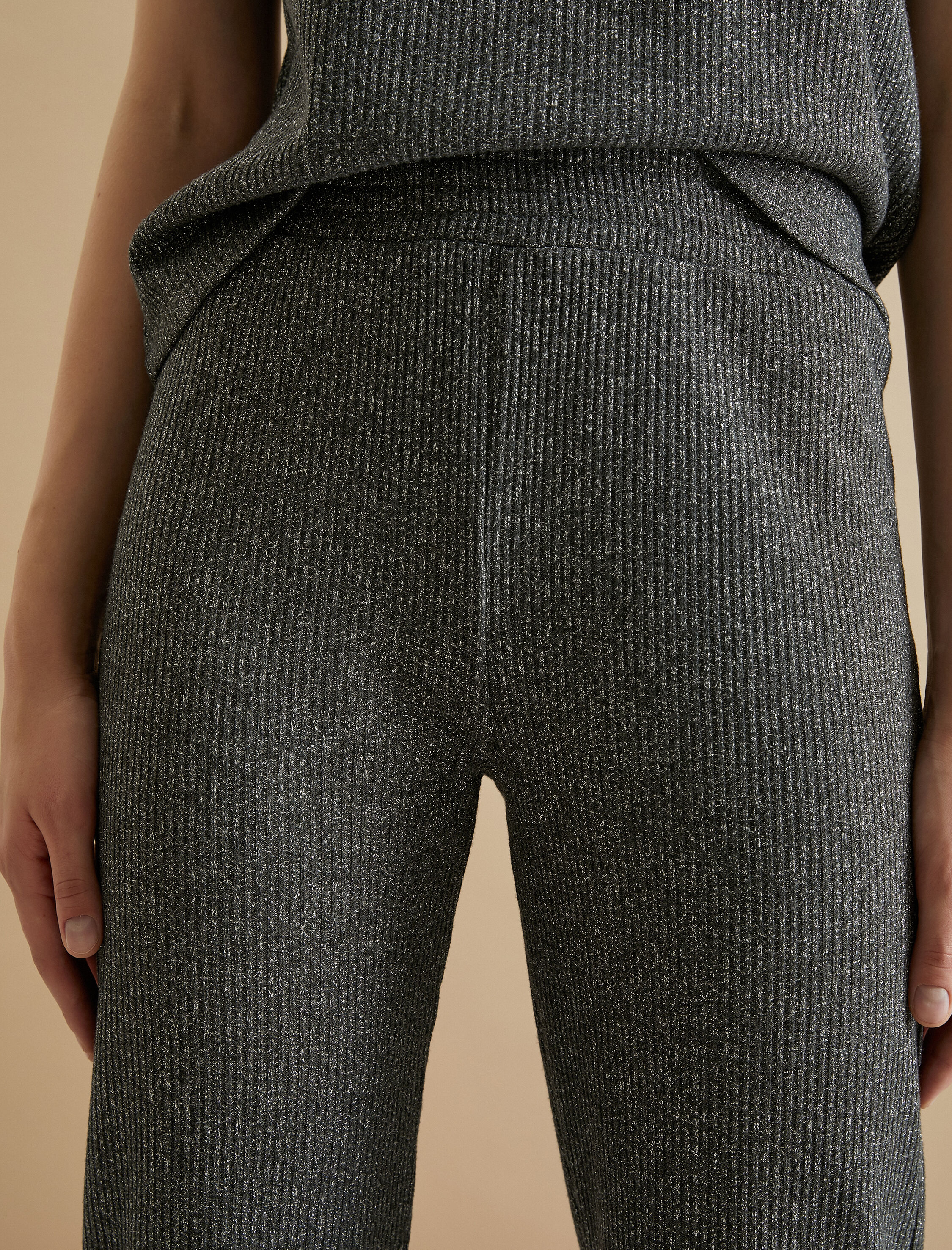   Koton X Şahika Ercümen - Triko Simli İspanyol Paça Pantolon