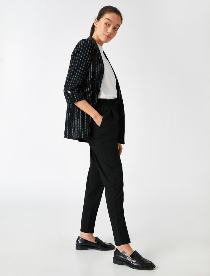  Beli Bağcıklı Havuç Pantolon