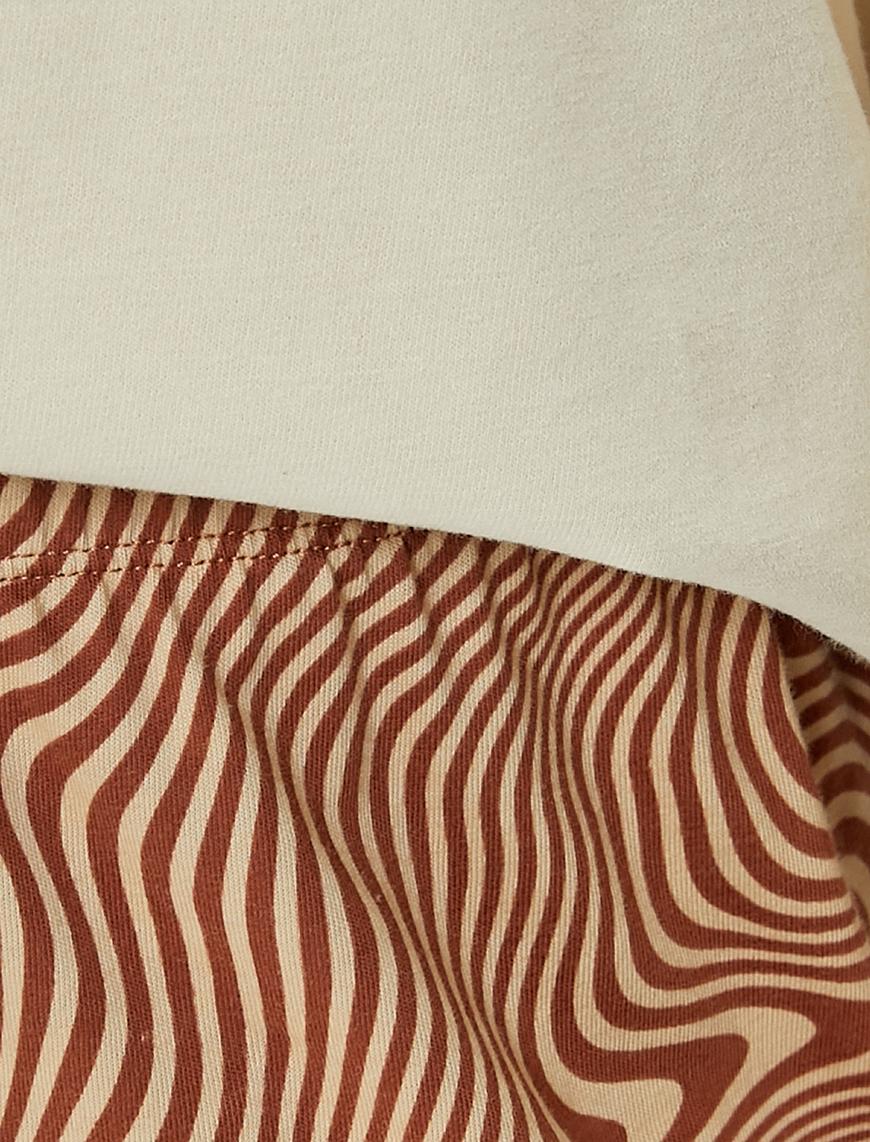   Uzun Kollu Pijama Takımı Pamuklu Baskılı Gökkuşağı Desenli