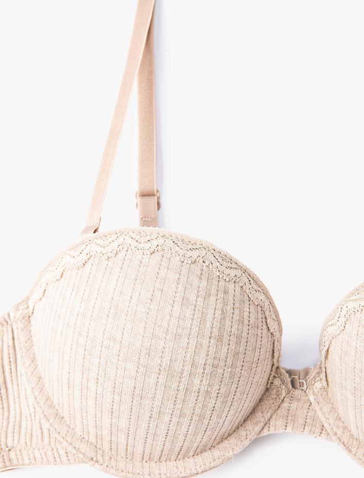  Destekli Dolgulu Sütyen Balenli Kaplı Dantel Detaylı