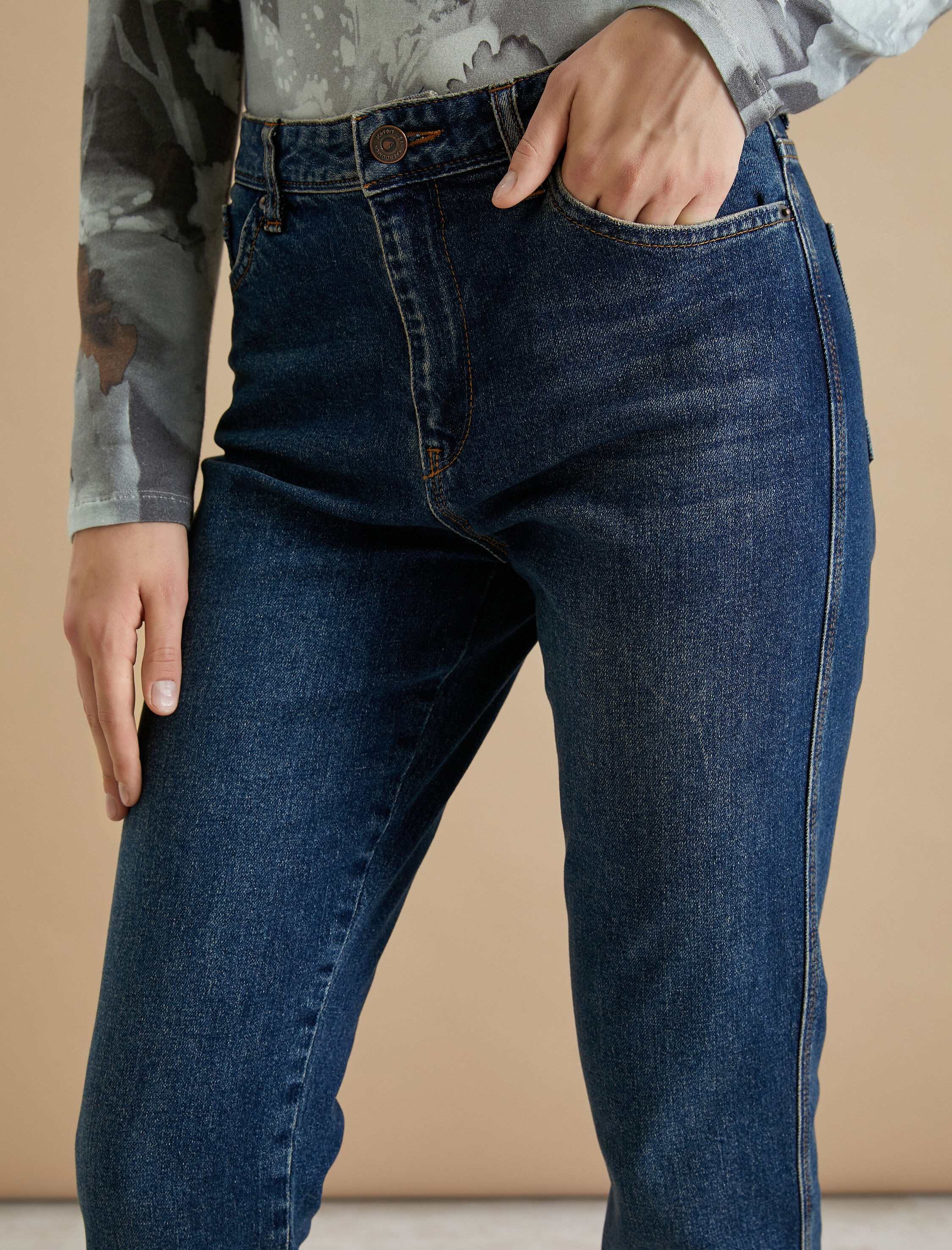   Koton X Selected by Şahika Ercümen - Yüksek Bel Düz Paça Kot Pantolon