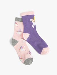 Unicorn Çorap Seti 2'li Çok Renkli