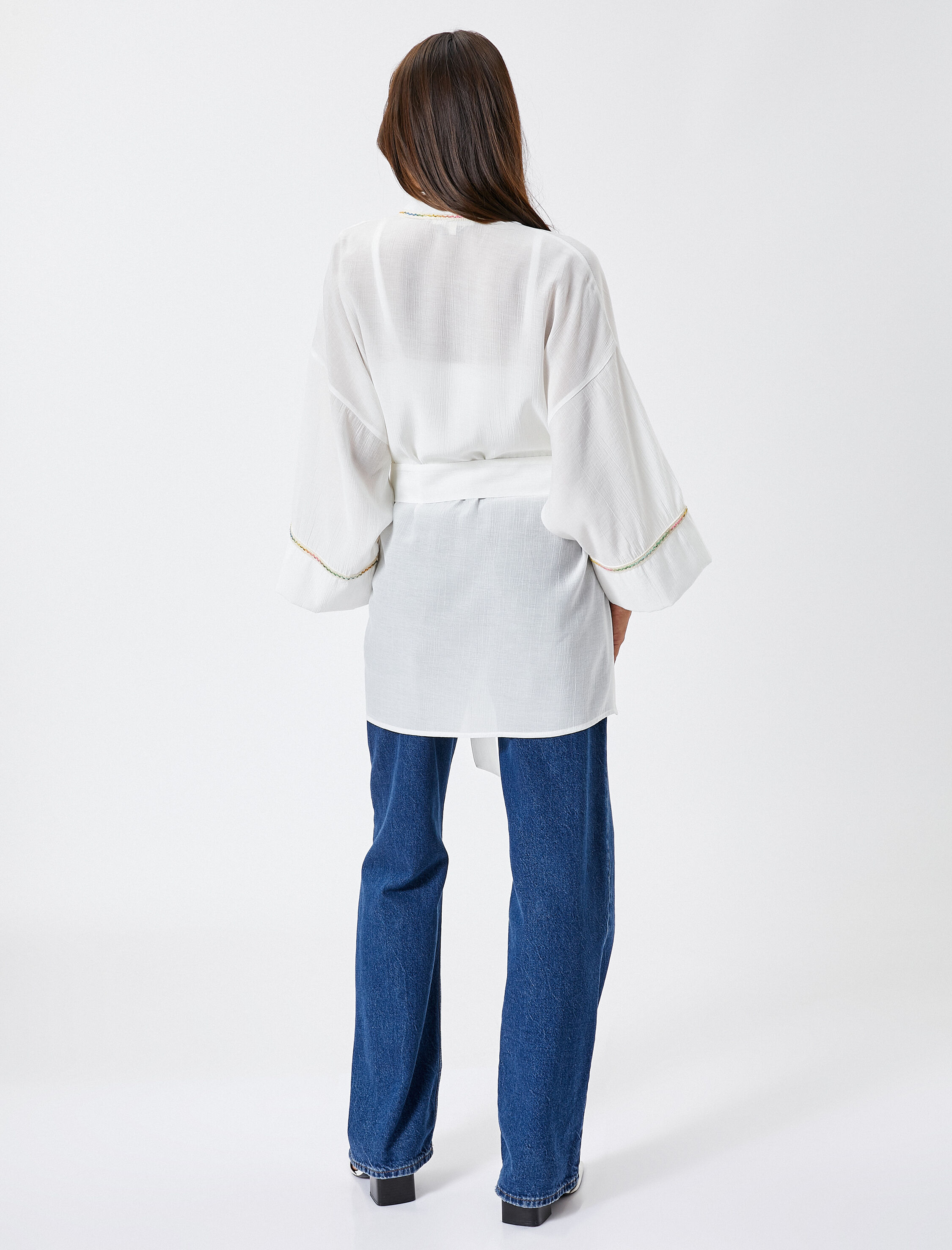   Beli Kuşaklı Kimono Bol Kalıp