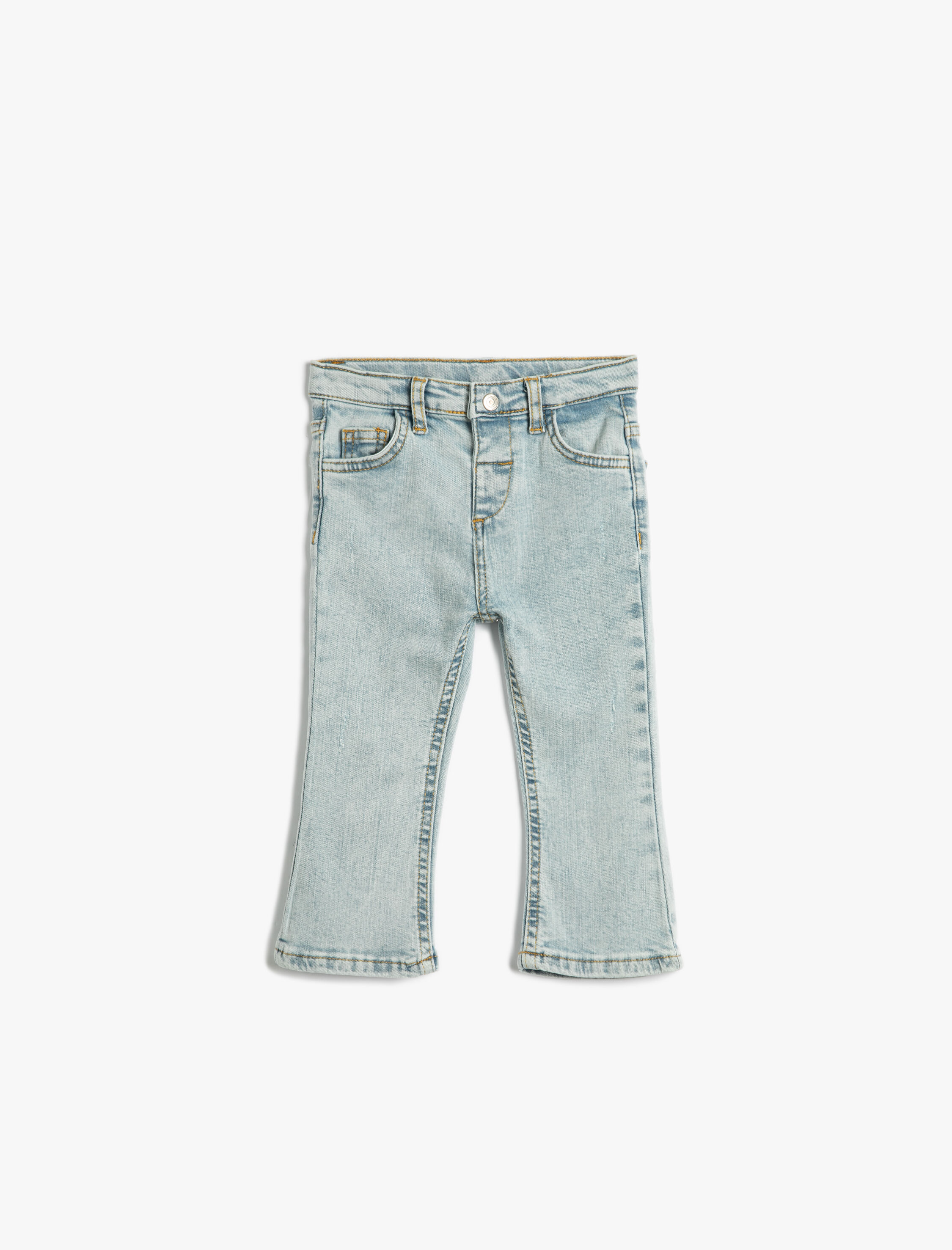  Kız Bebek İspanyol Paça Kot Pantolon Cepli Pamuklu - Flare Jean