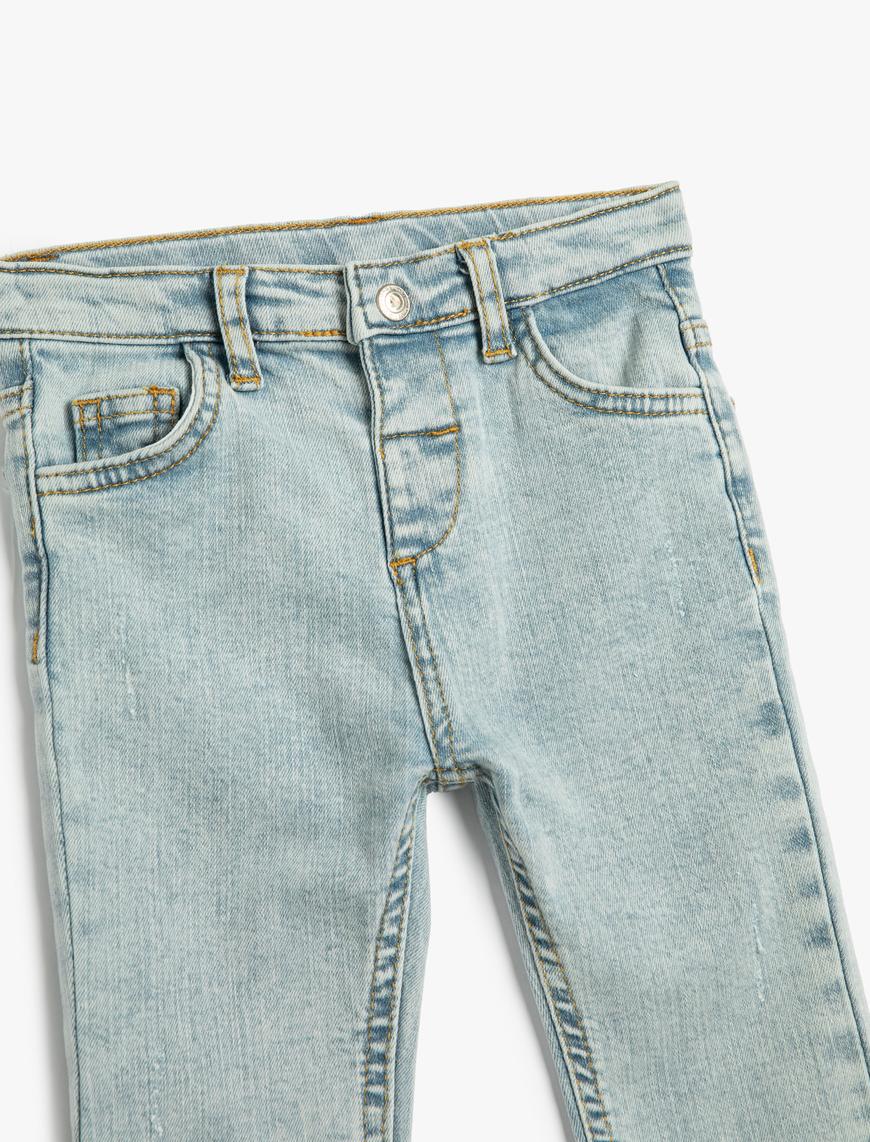  Kız Bebek İspanyol Paça Kot Pantolon Cepli Pamuklu - Flare Jean