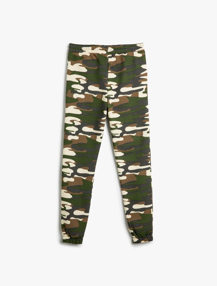Erkek Çocuk Kamuflaj Desenli Jogger Eşofman Altı Beli Bağlamalı Cepli
