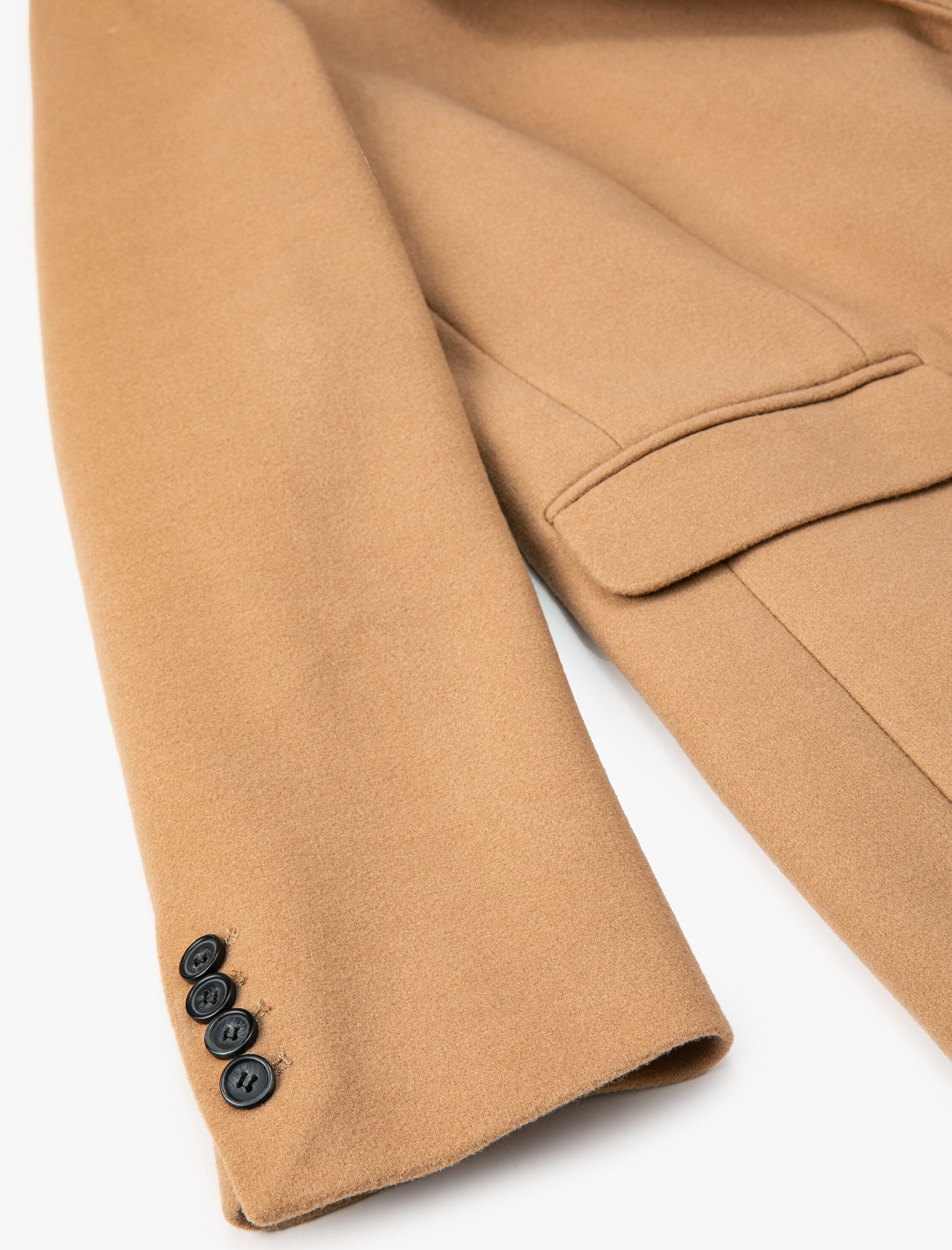   Kaşe Kaban Tek Düğmeli Katlı Yaka