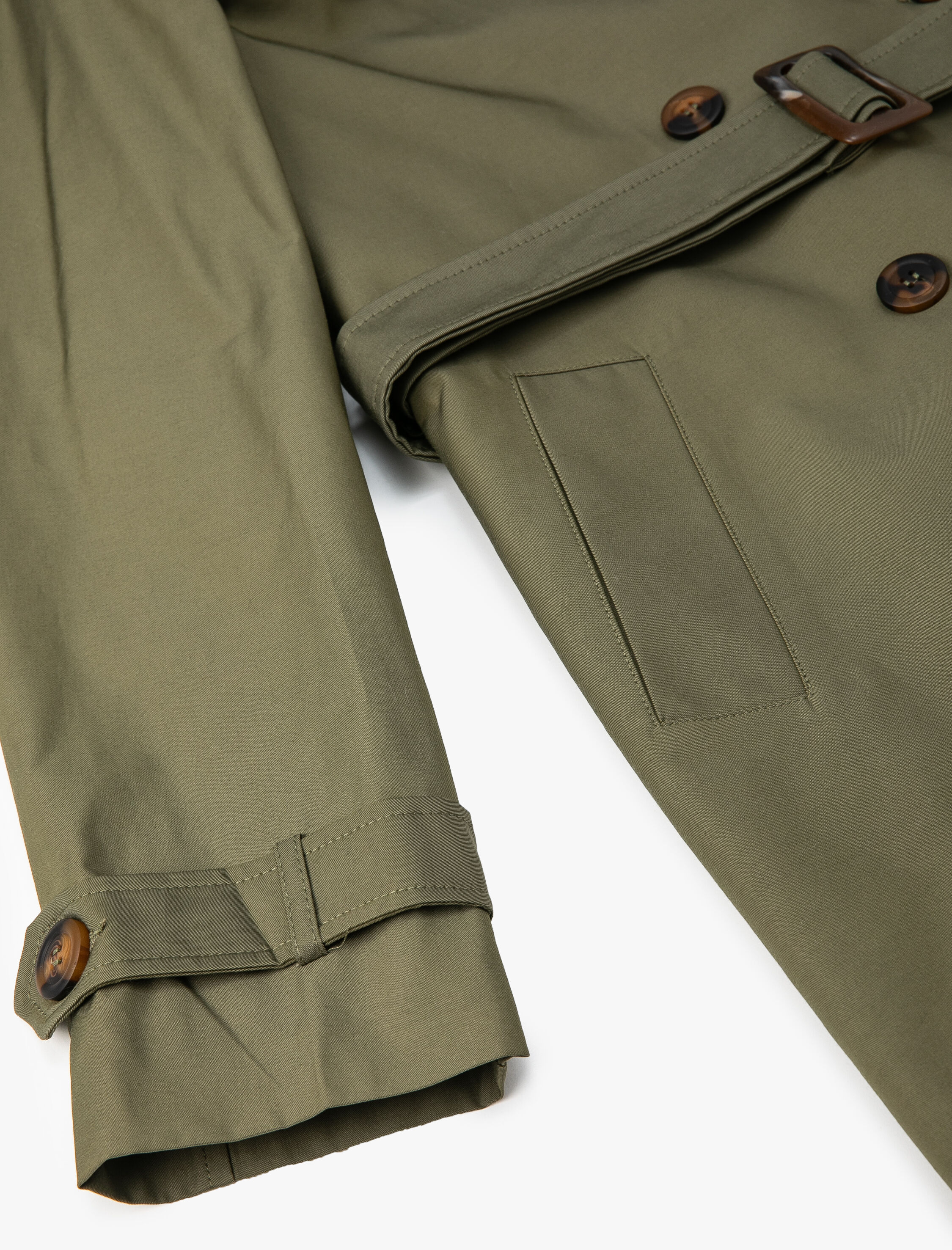 Kemerli Trençkot Kruvaze Kapama Rüzgarlık Detaylı Cepli