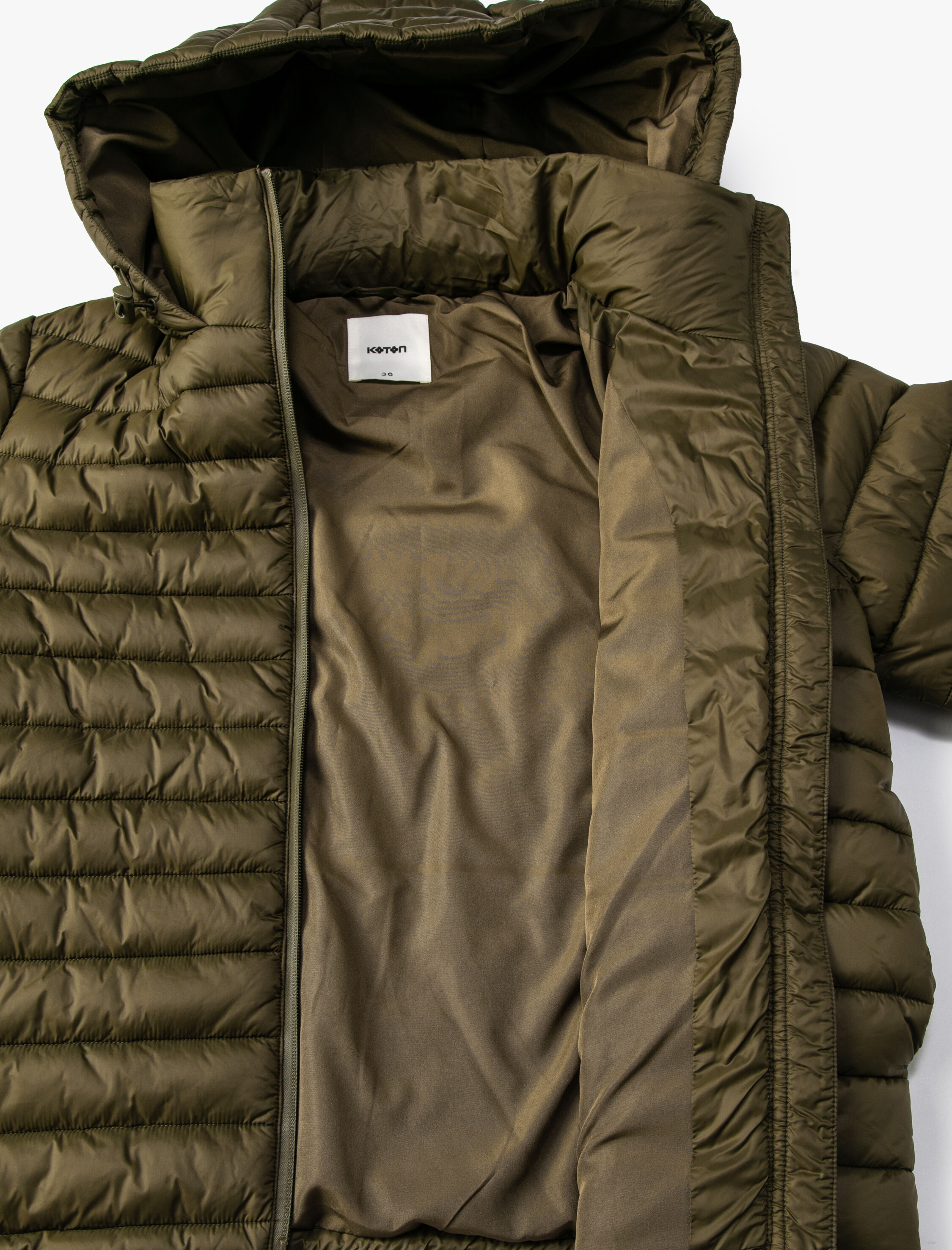   Kısa Şişme Mont Kapüşonlu Fermuarlı Kolları Lastikli