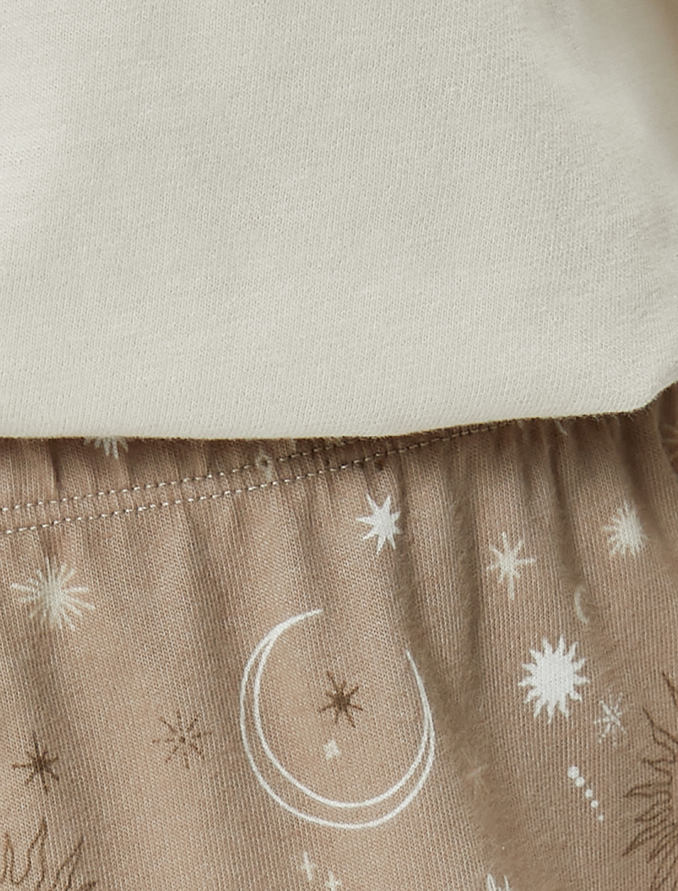   Uzun Kollu Pijama Takımı Baskılı Desenli Bisiklet Yaka