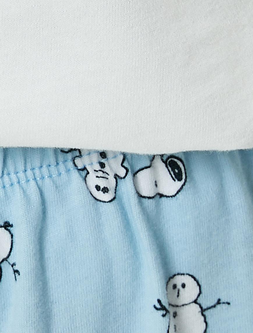   Pijama Takımı Snoopy Lisanslı Baskılı Uzun Kollu Pamuklu