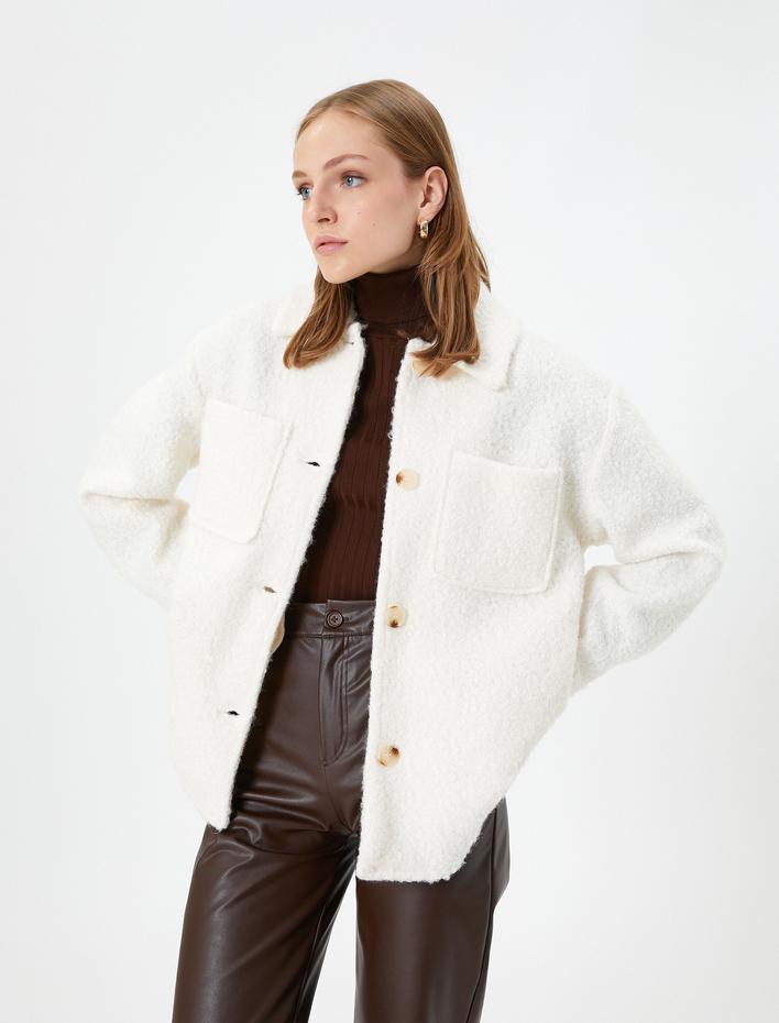  Buklet Ceket Cepli Düğmeli Gömlek Yaka