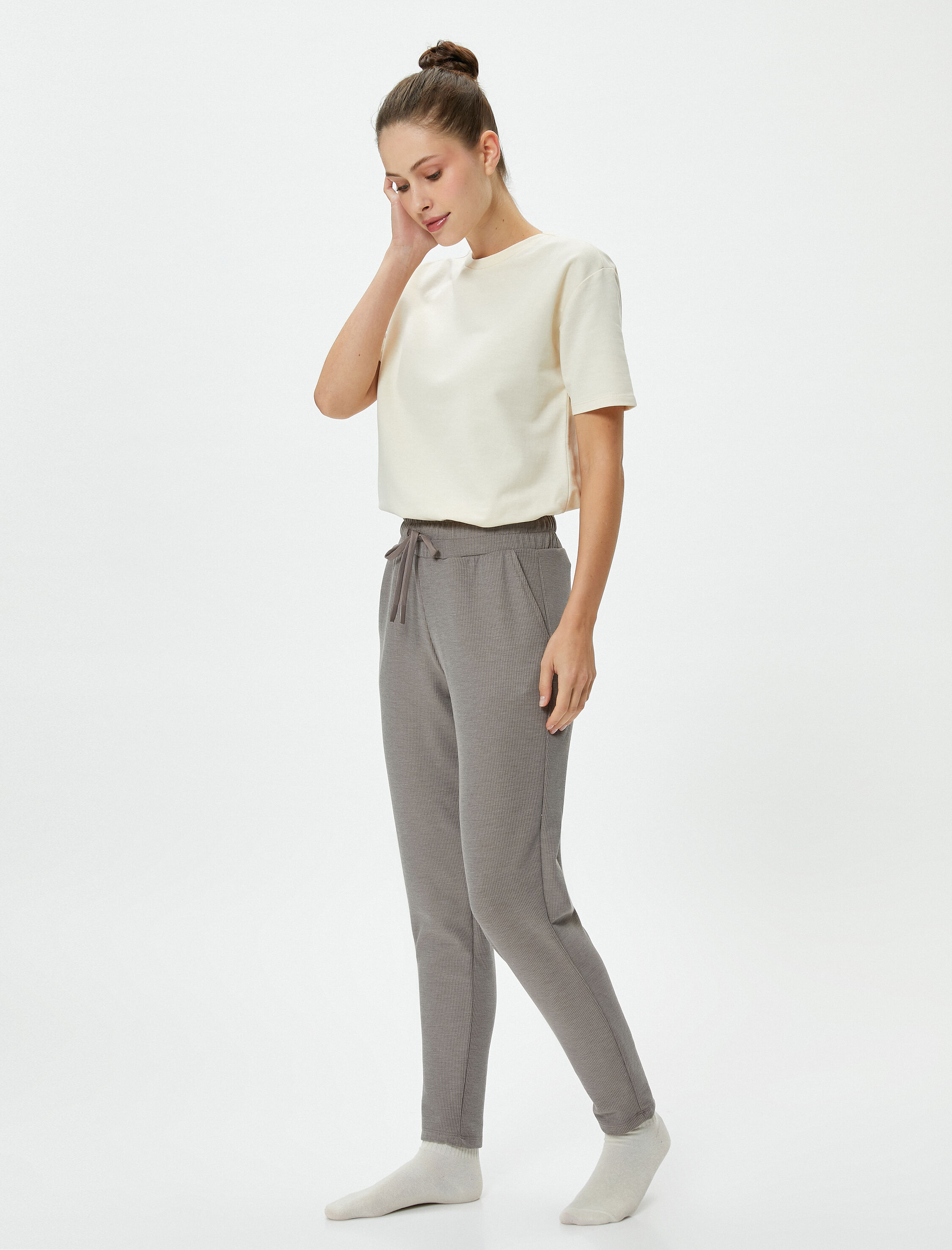   Jogger Pijama Altı Beli Lastikli Cepli