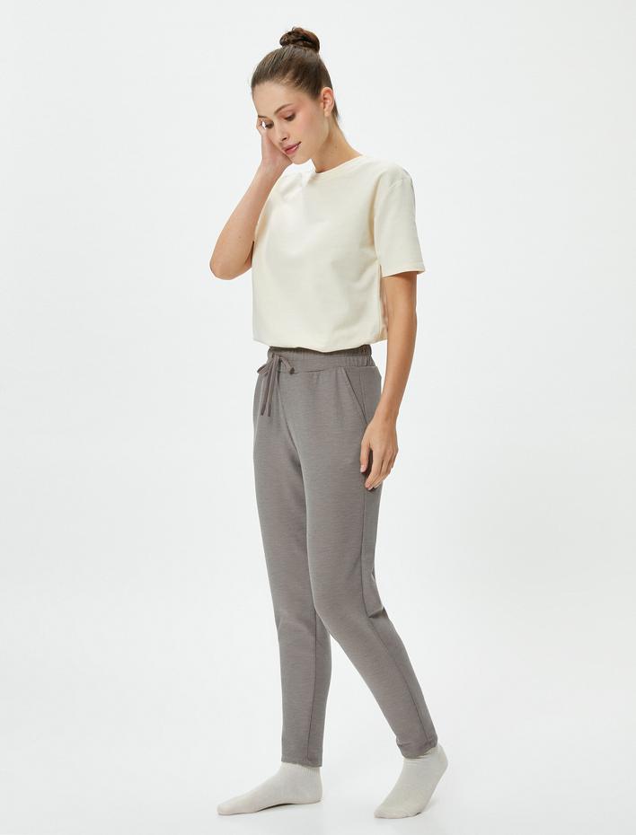 Jogger Pijama Altı Beli Lastikli Cepli