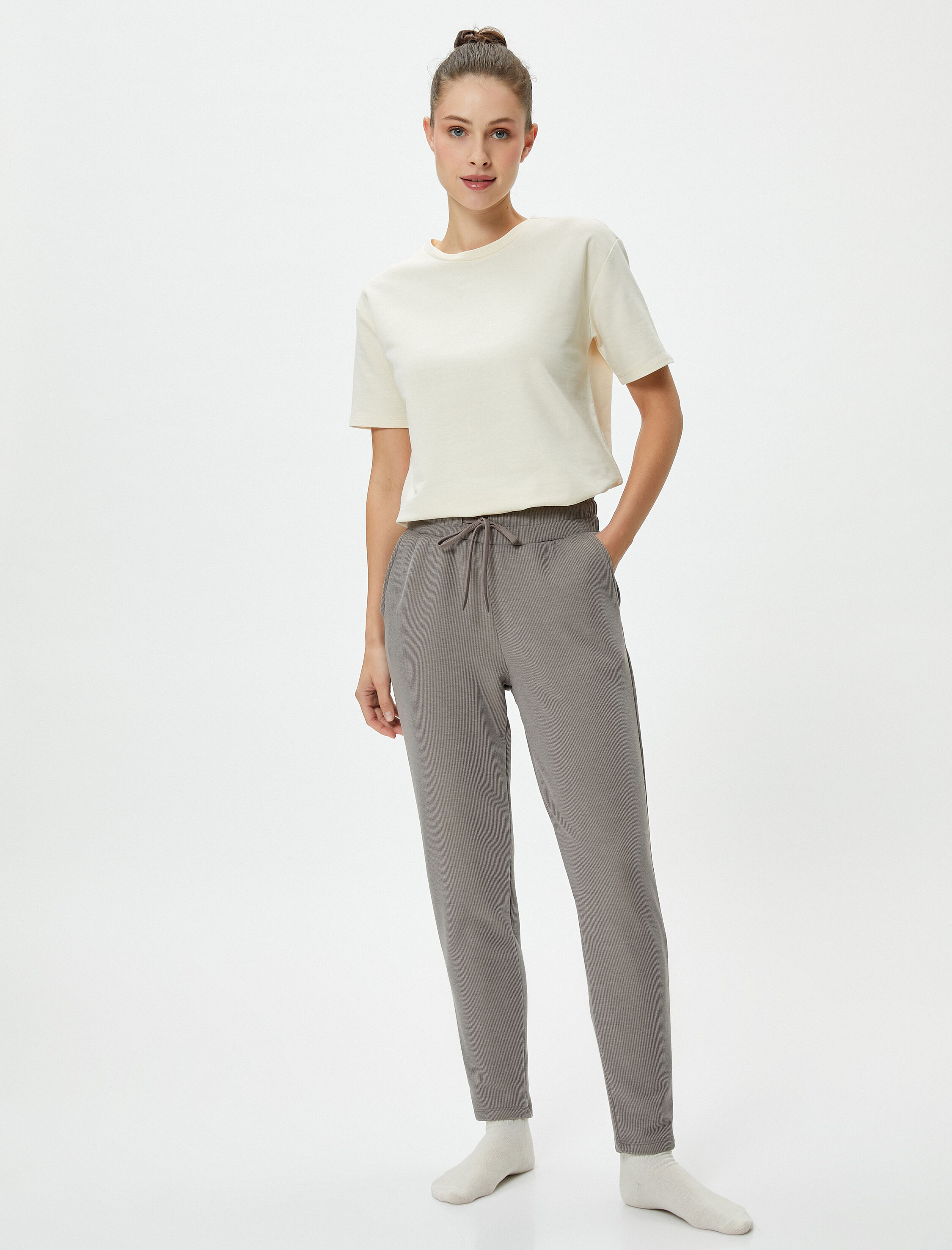   Jogger Pijama Altı Beli Lastikli Cepli