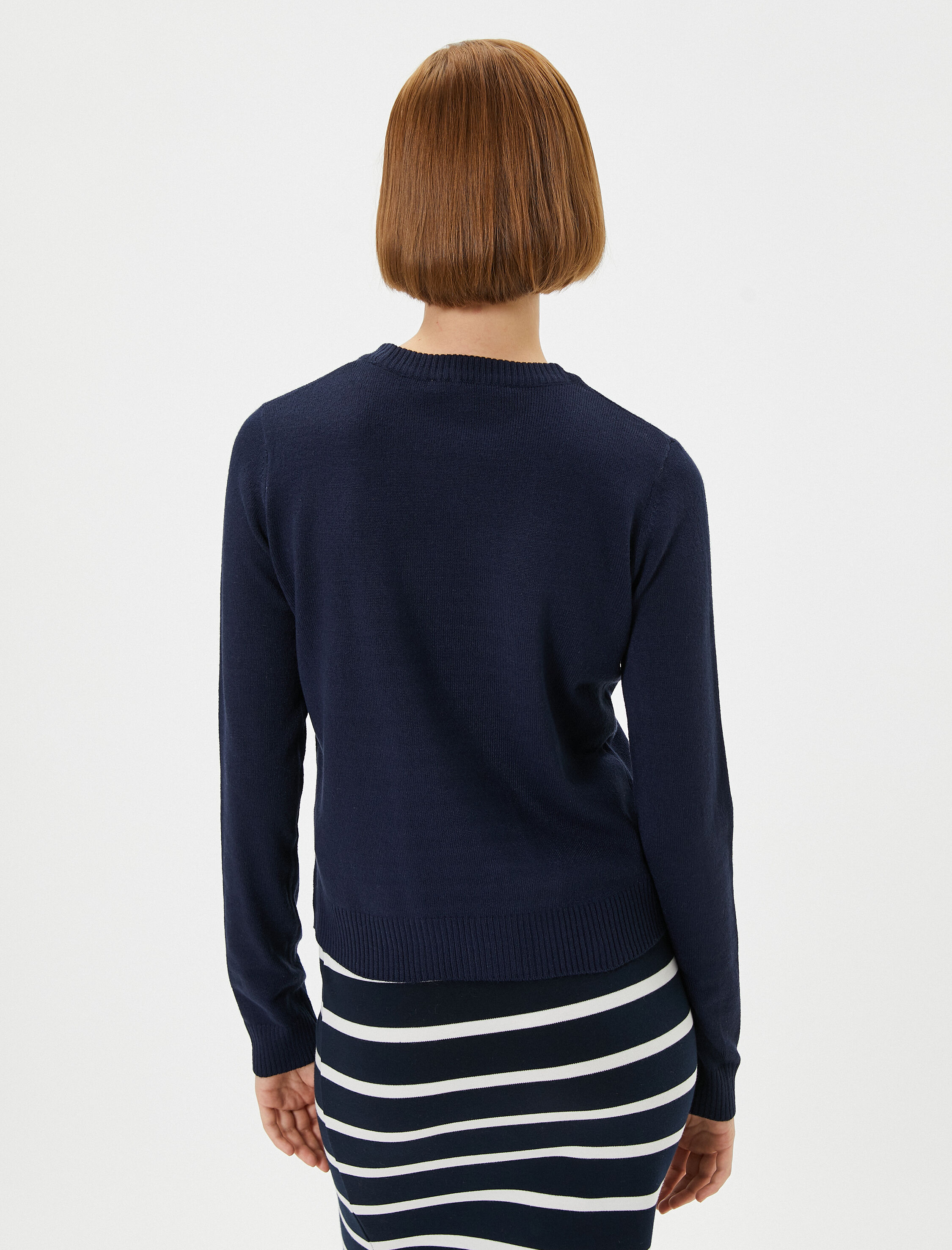   Triko Kazak Bisiklet Yaka Uzun Kollu Basic Kaşmir Dokulu