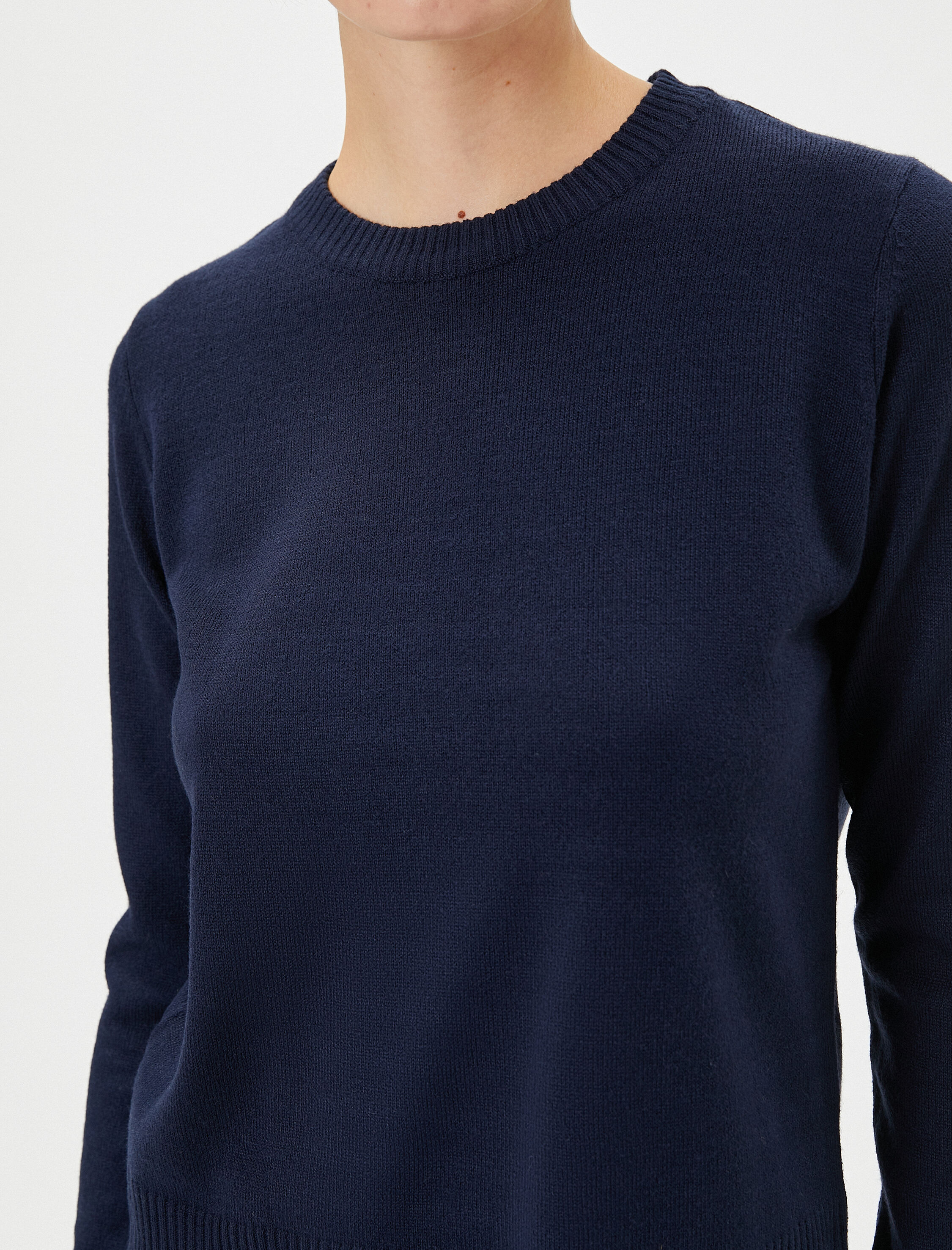   Triko Kazak Bisiklet Yaka Uzun Kollu Basic Kaşmir Dokulu