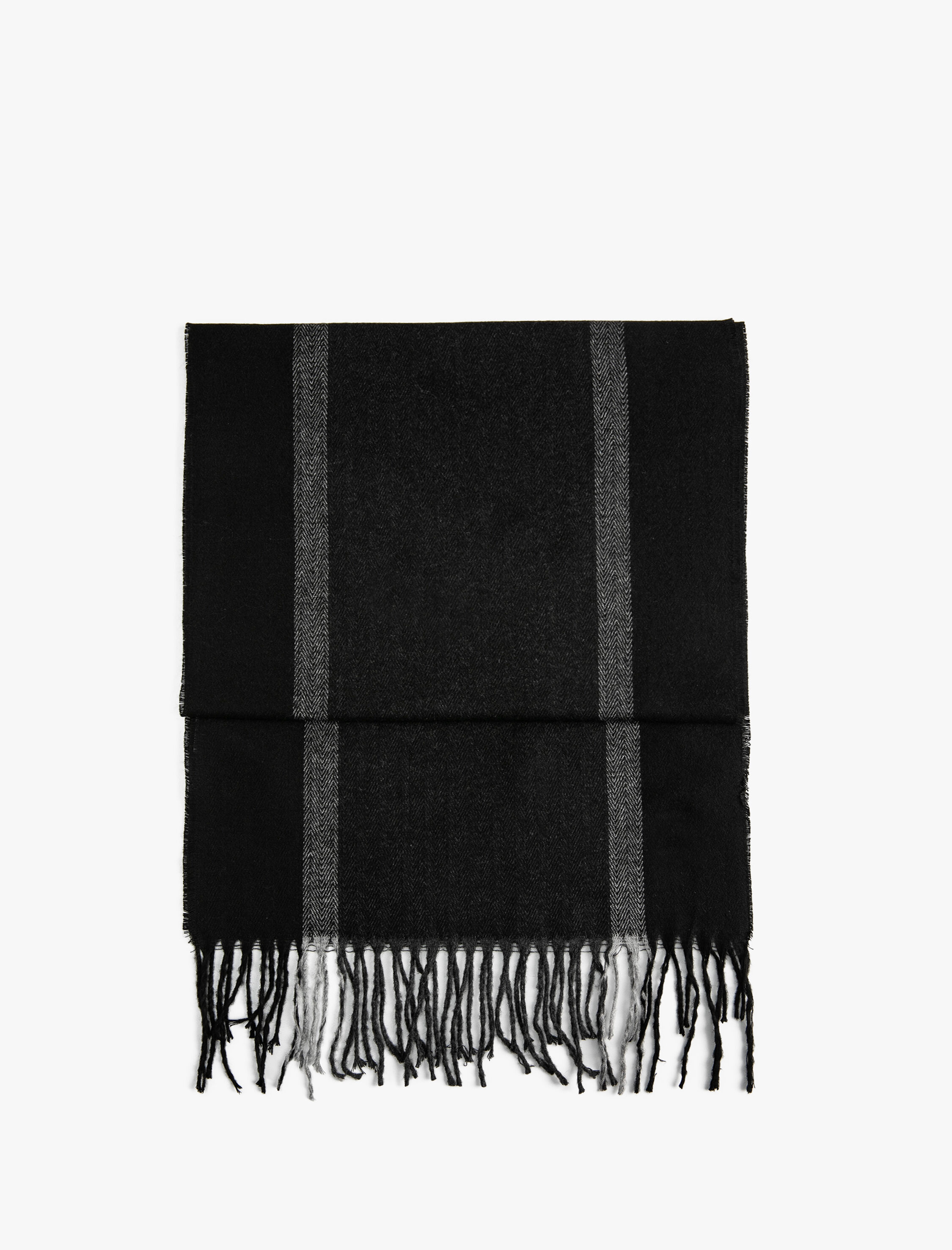  Erkek Çizgili Atkı Püskül Detaylı