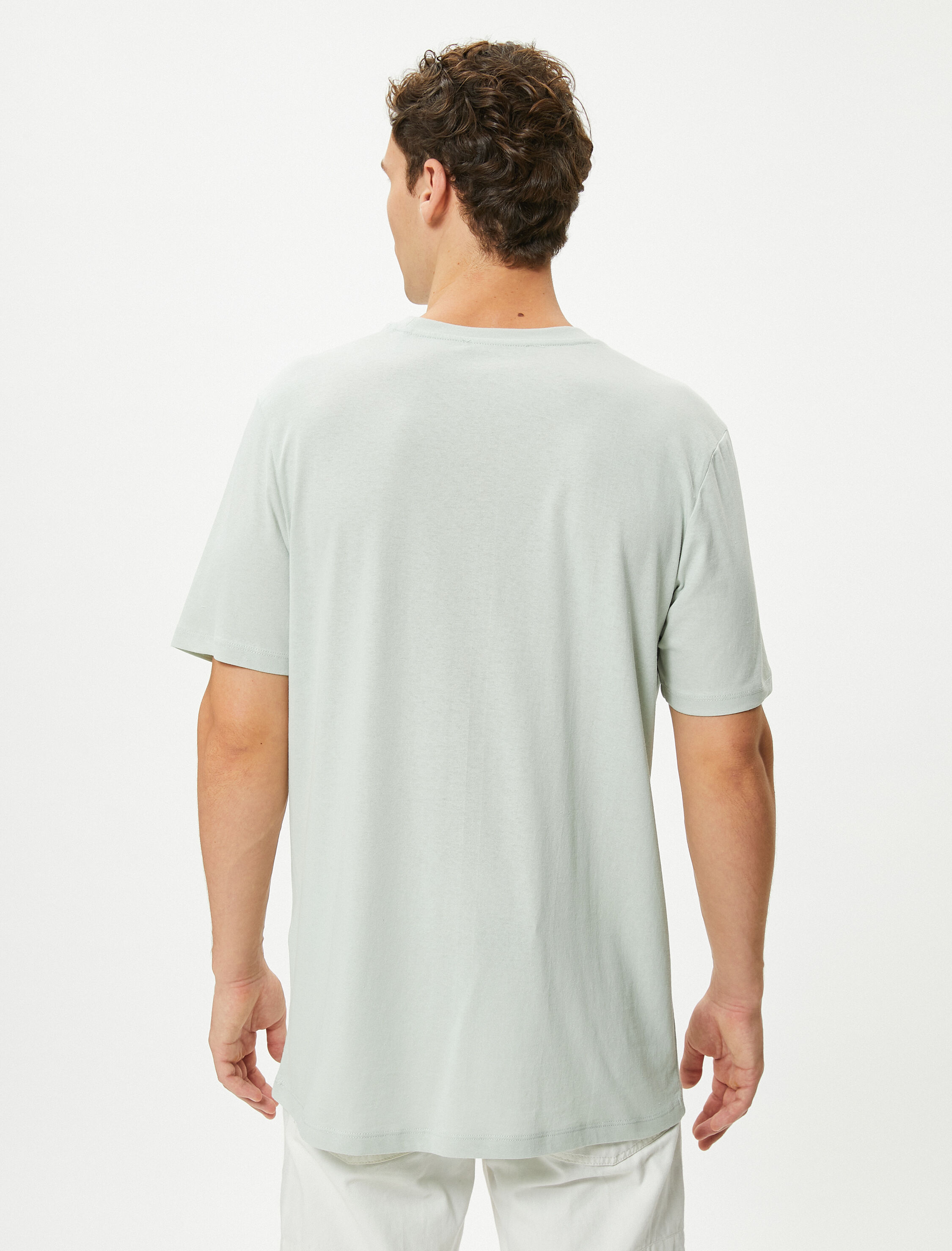   Slogan Baskılı Tişört Bisiklet Yaka Kısa Kollu Pamuklu