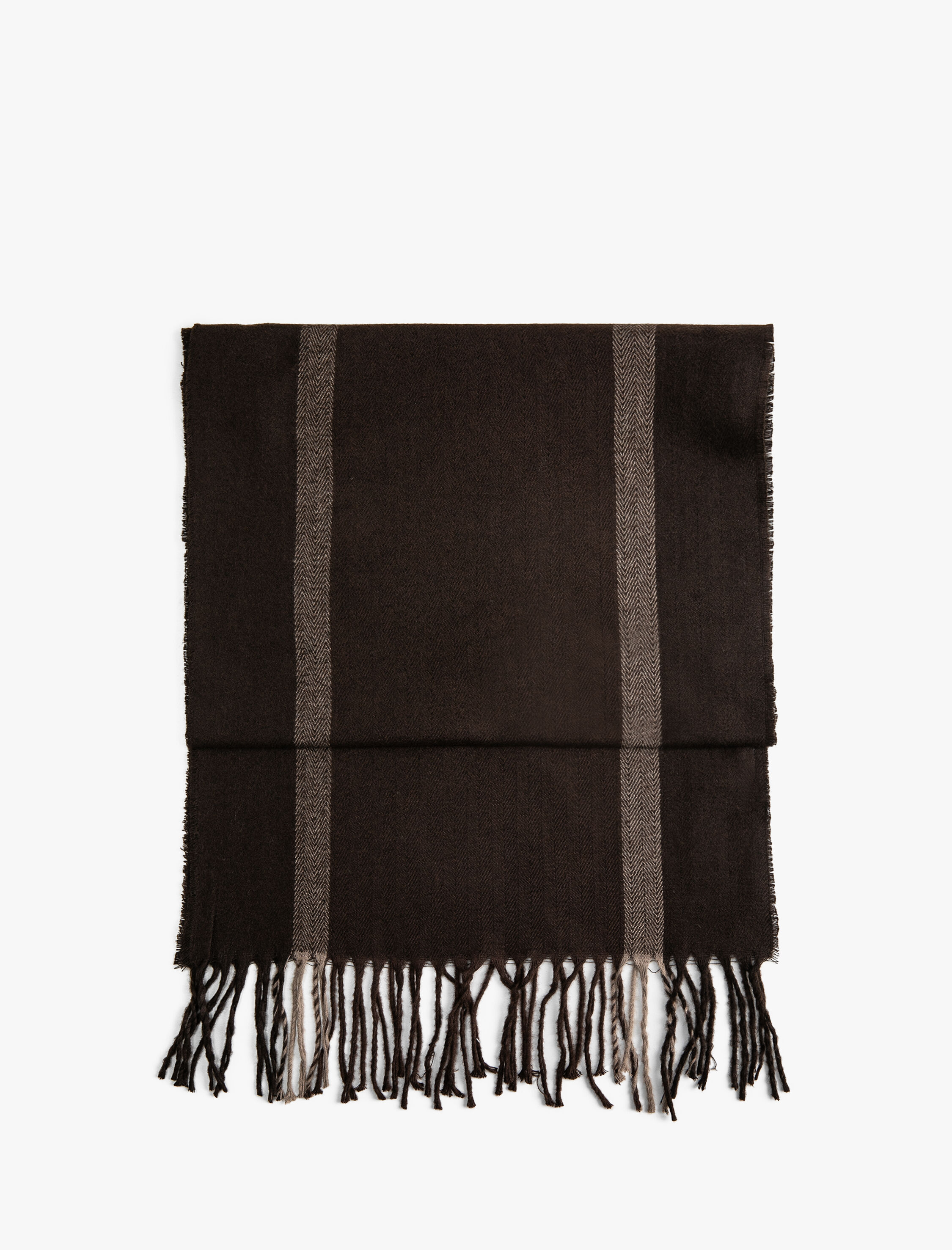  Erkek Çizgili Atkı Püskül Detaylı