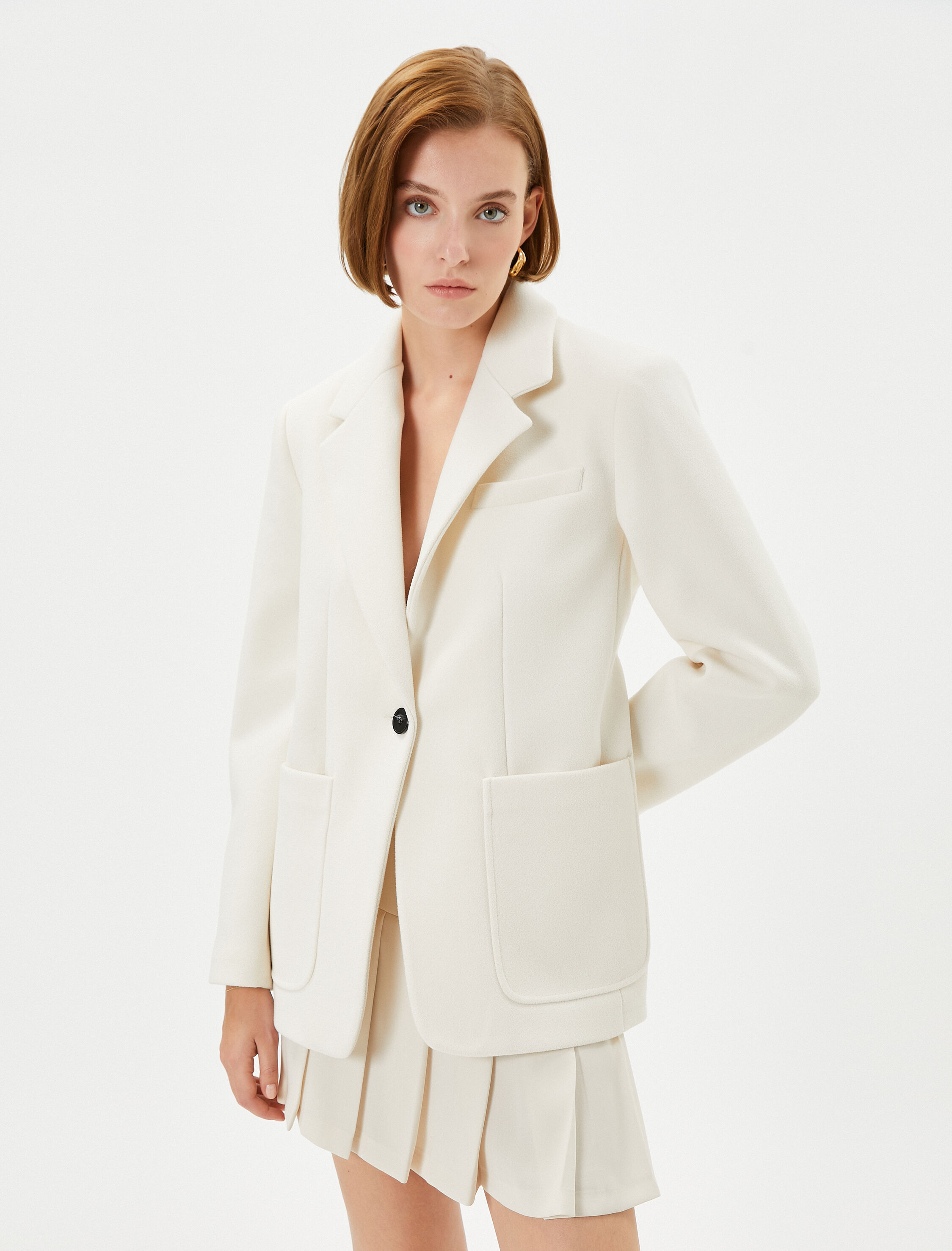   Blazer Ceket Tek Düğmeli Cep Detaylı