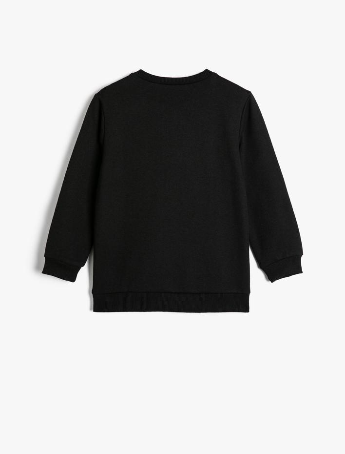 Erkek Çocuk Sweatshirt Uzun Kollu Bisiklet Yaka Futbol Temalı Baskı Detaylı Şardonlu