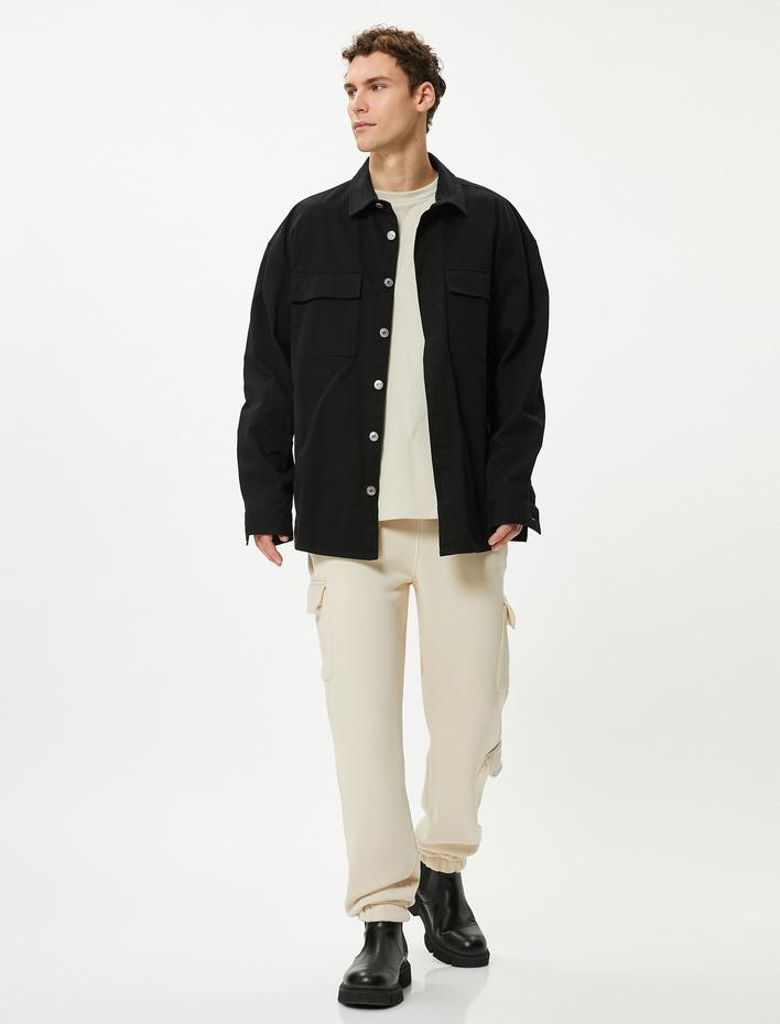  Kargo Eşofman Altı Jogger Beli Bağcıklı Cep Detaylı Şardonlu