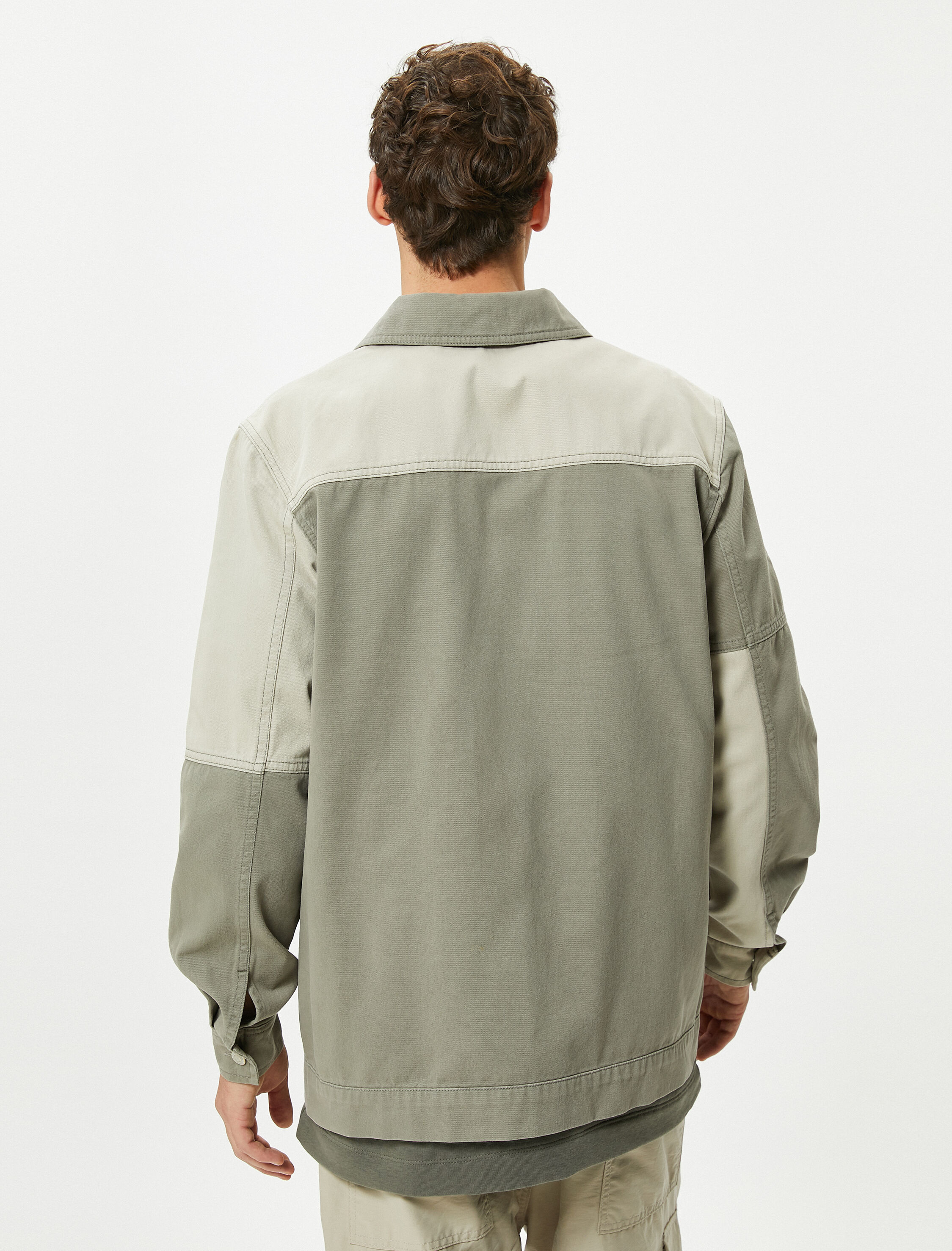   Mevsimlik Ceket Renk Bloklu Cep Detaylı Fermuarlı