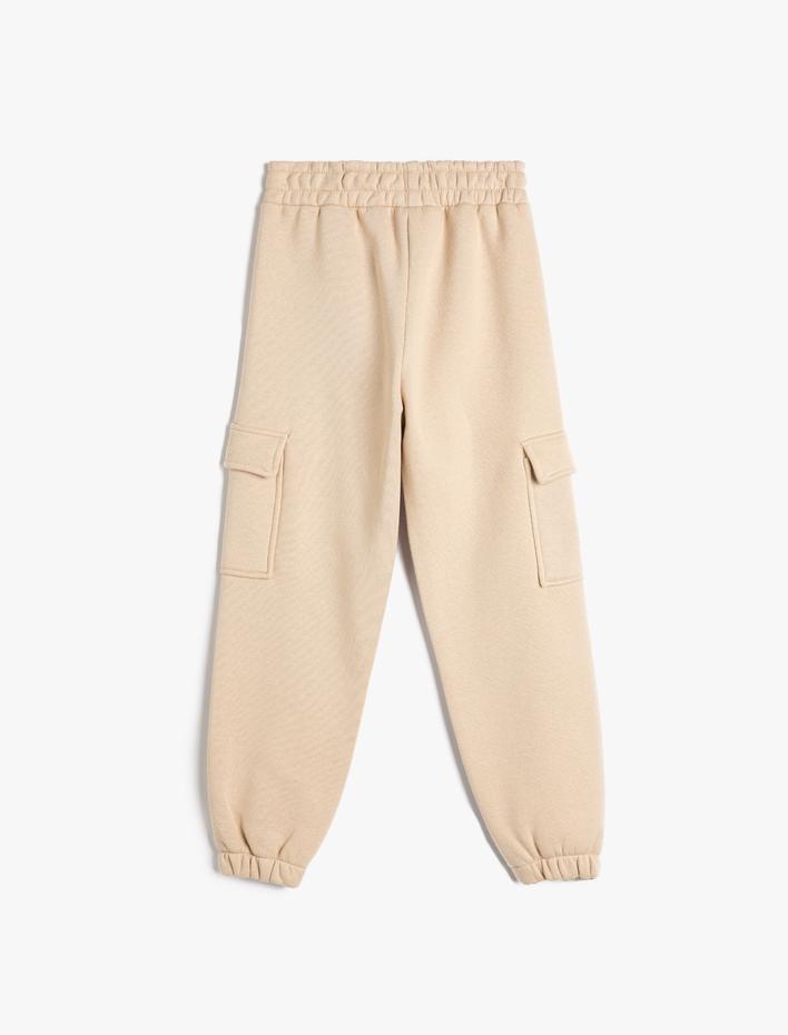 Kız Çocuk Basic Jogger Eşofman Altı Cep Detaylı Beli Lastikli Şardonlu