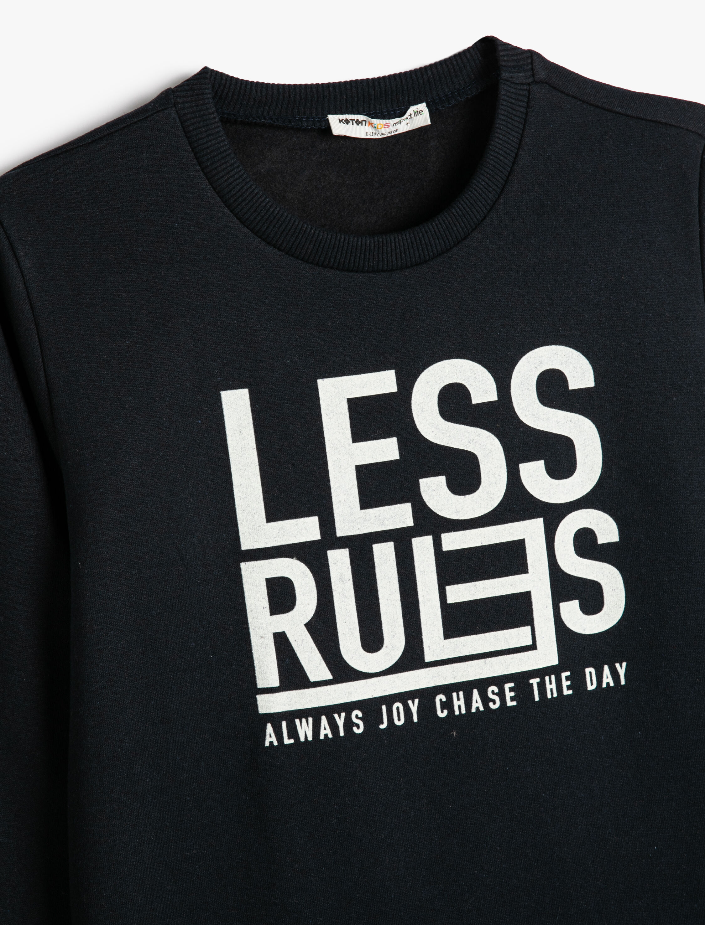  Erkek Çocuk Sweatshirt Uzun Kollu Bisiklet Yaka Slogan Temalı Baskı Detaylı Şardonlu