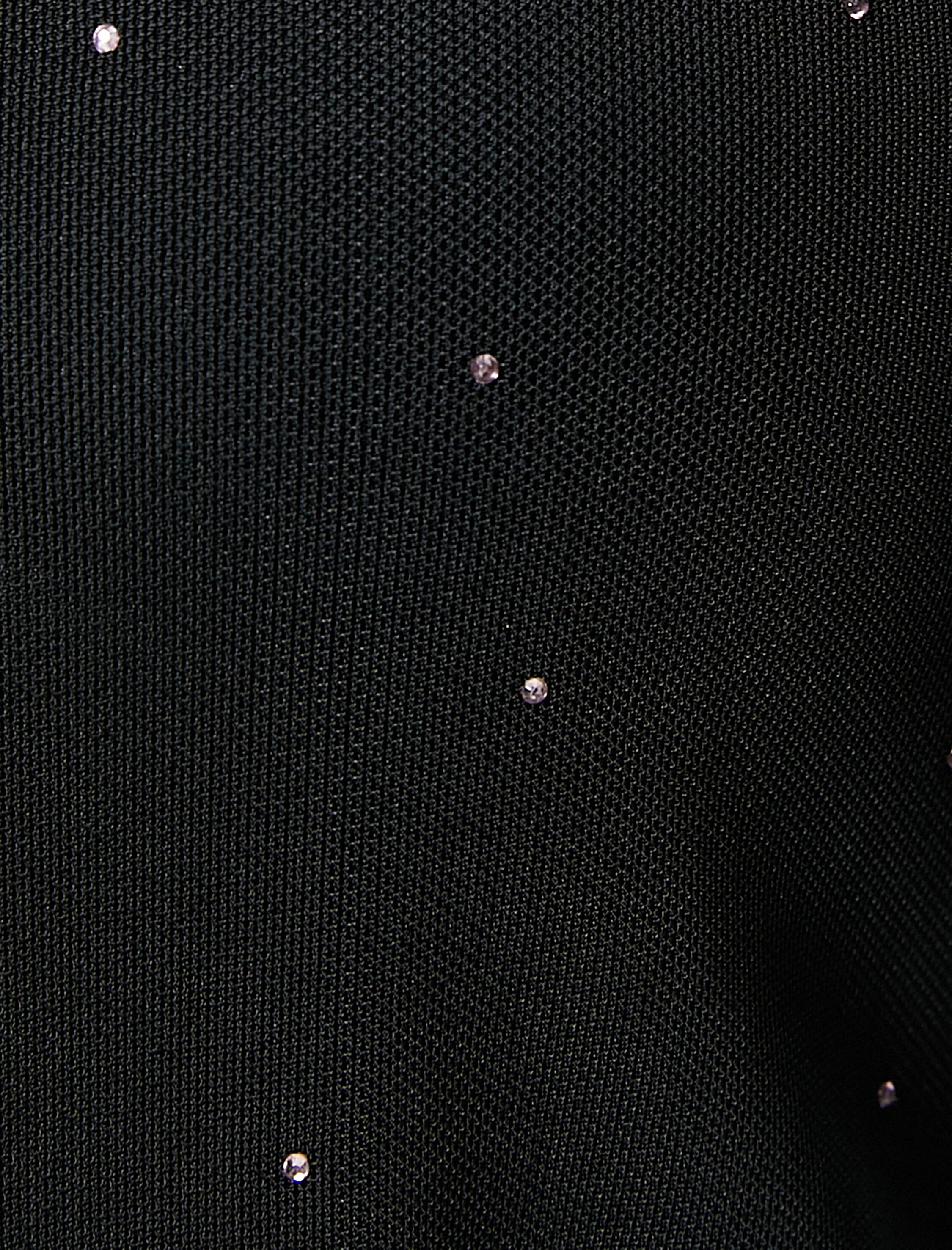   Tül Tişört Transparan Parlak Taşlı Uzun Kollu