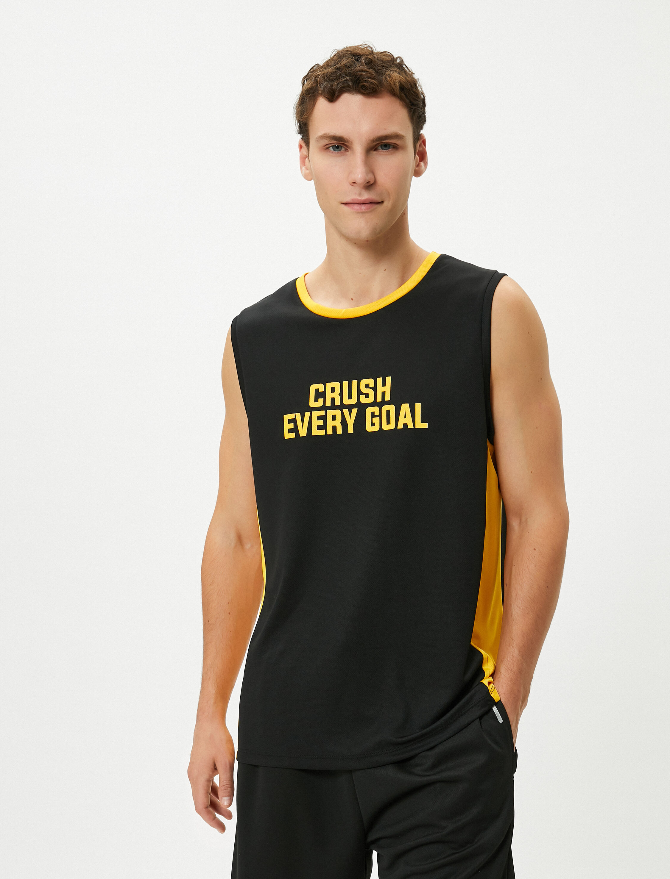   Kolsuz Tişört Bisiklet Yaka Slogan Baskılı