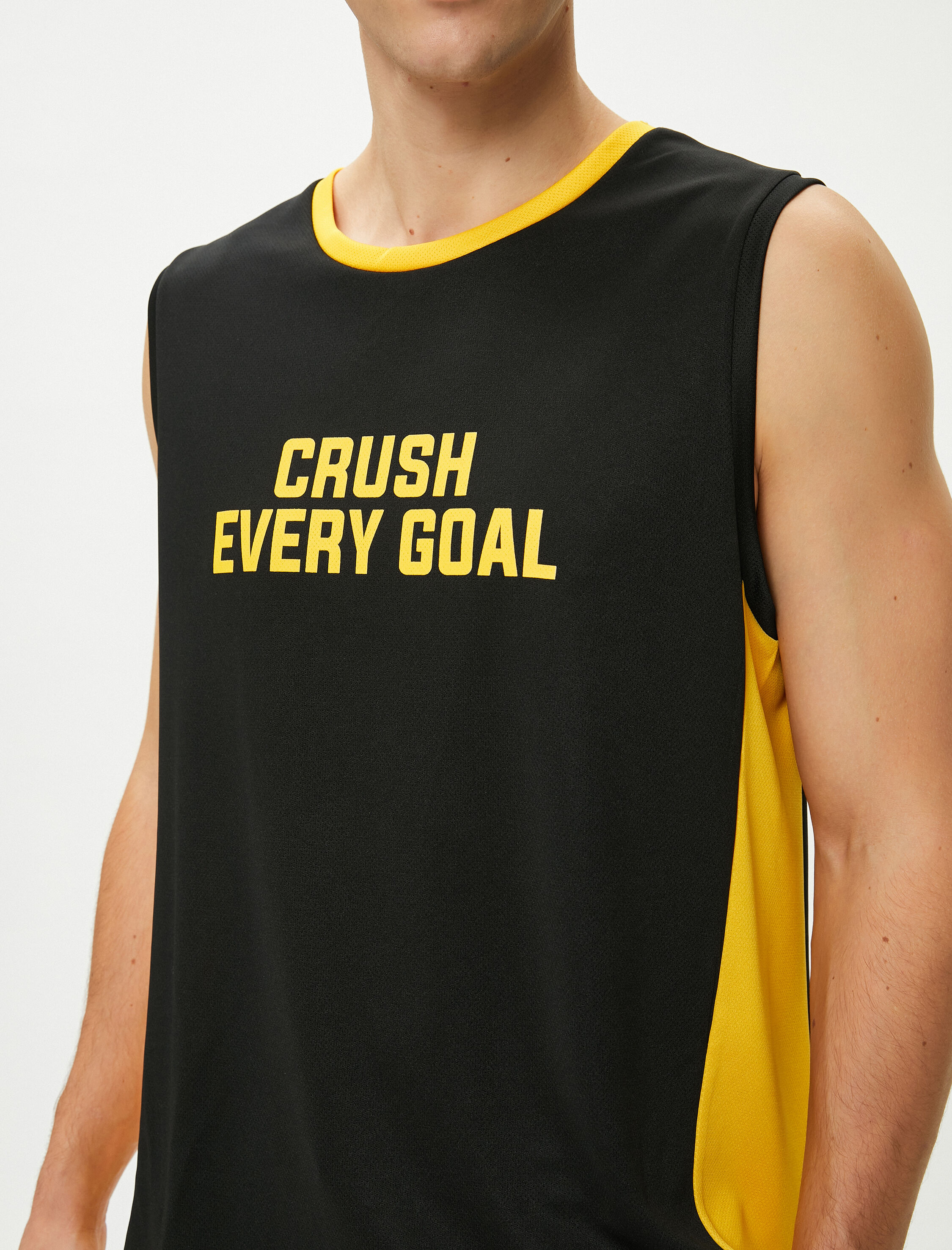   Kolsuz Tişört Bisiklet Yaka Slogan Baskılı