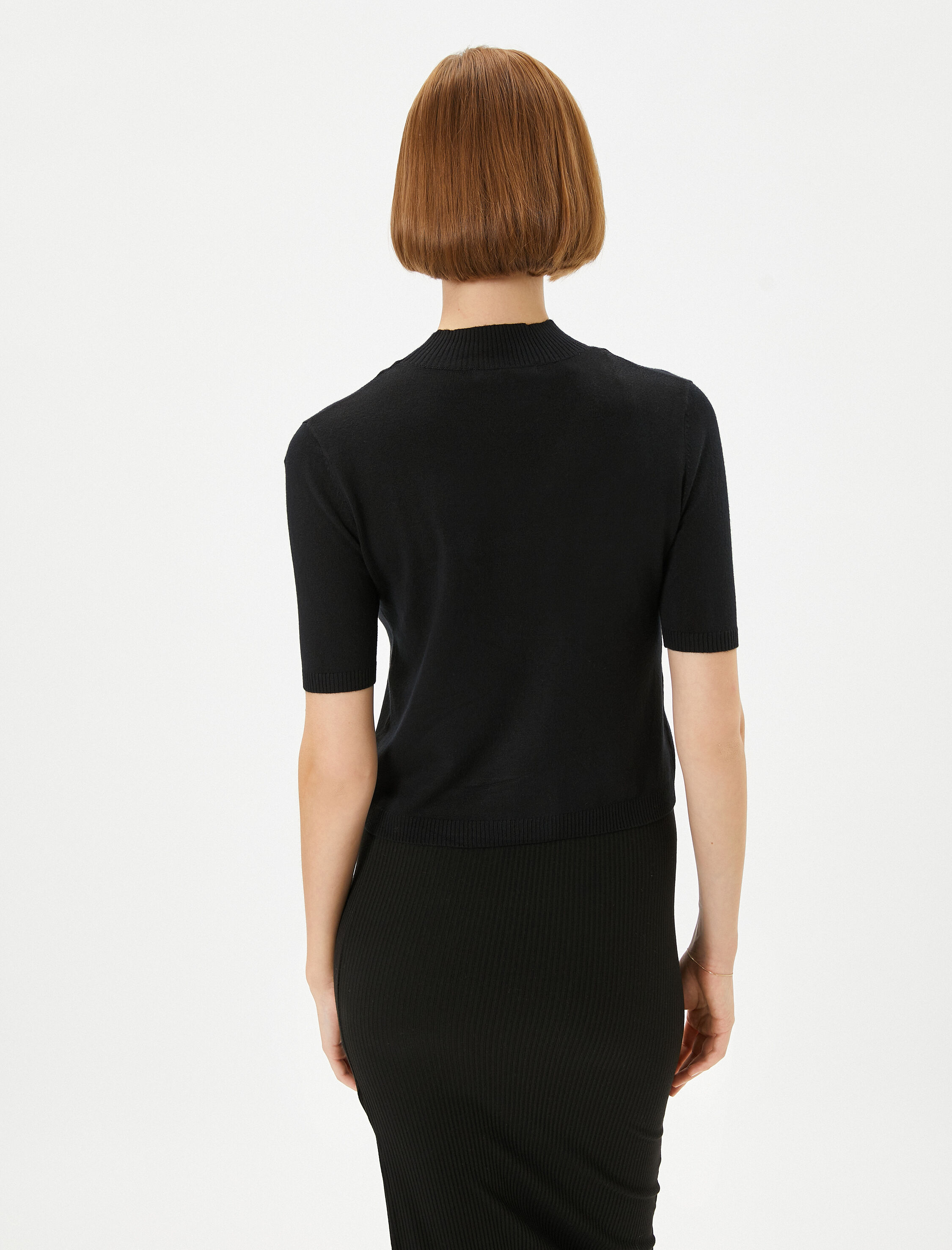   Triko Kazak Kısa Kollu Dik Yaka