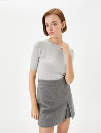 Triko Kazak Kısa Kollu Bisiklet Yaka Standart Kesim