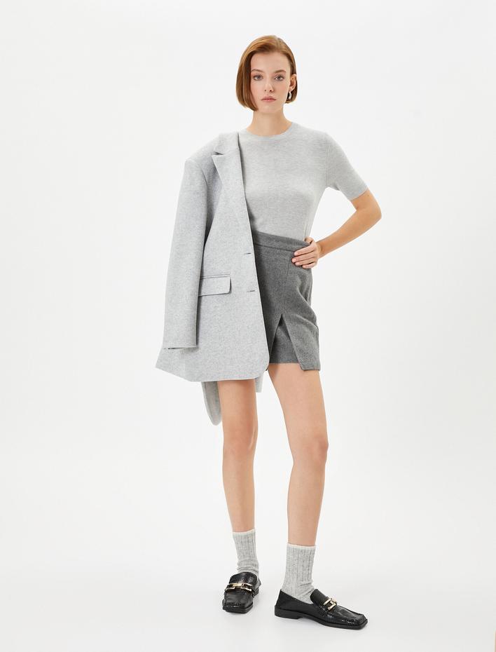  Triko Kazak Kısa Kollu Bisiklet Yaka Standart Kesim