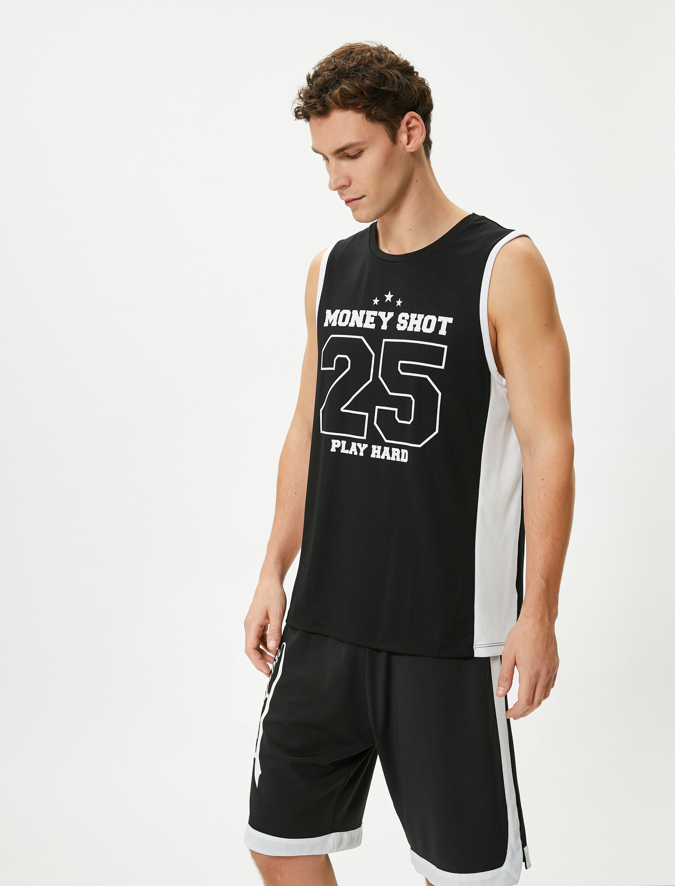   Sporcu Atleti Kolsuz Bisiklet Yaka Slogan Baskılı