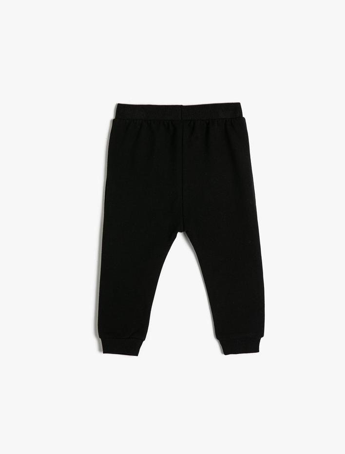 Erkek Bebek Jogger Eşofman Altı Düğme Detaylı Beli Lastikli Pamuklu